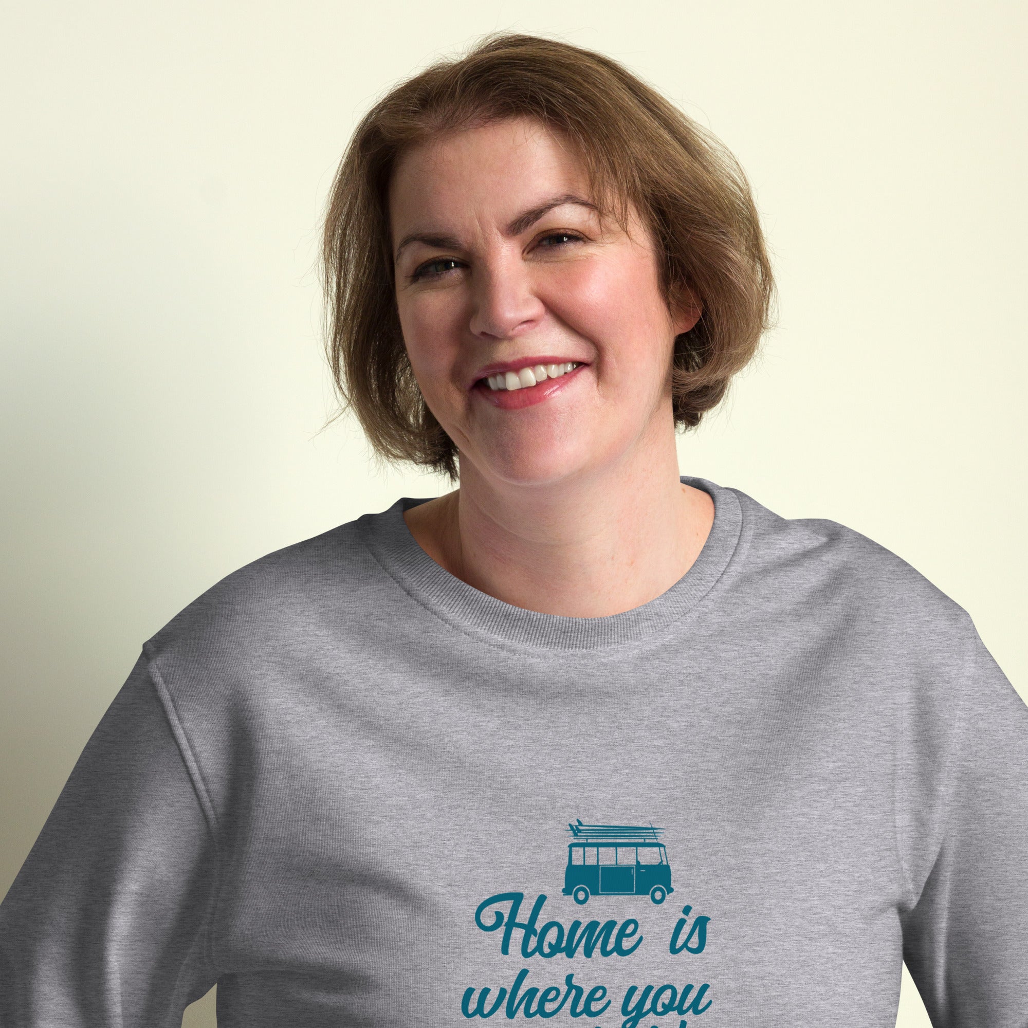 Sweat écologique unisexe Blue Surf Combi Home is where you park it