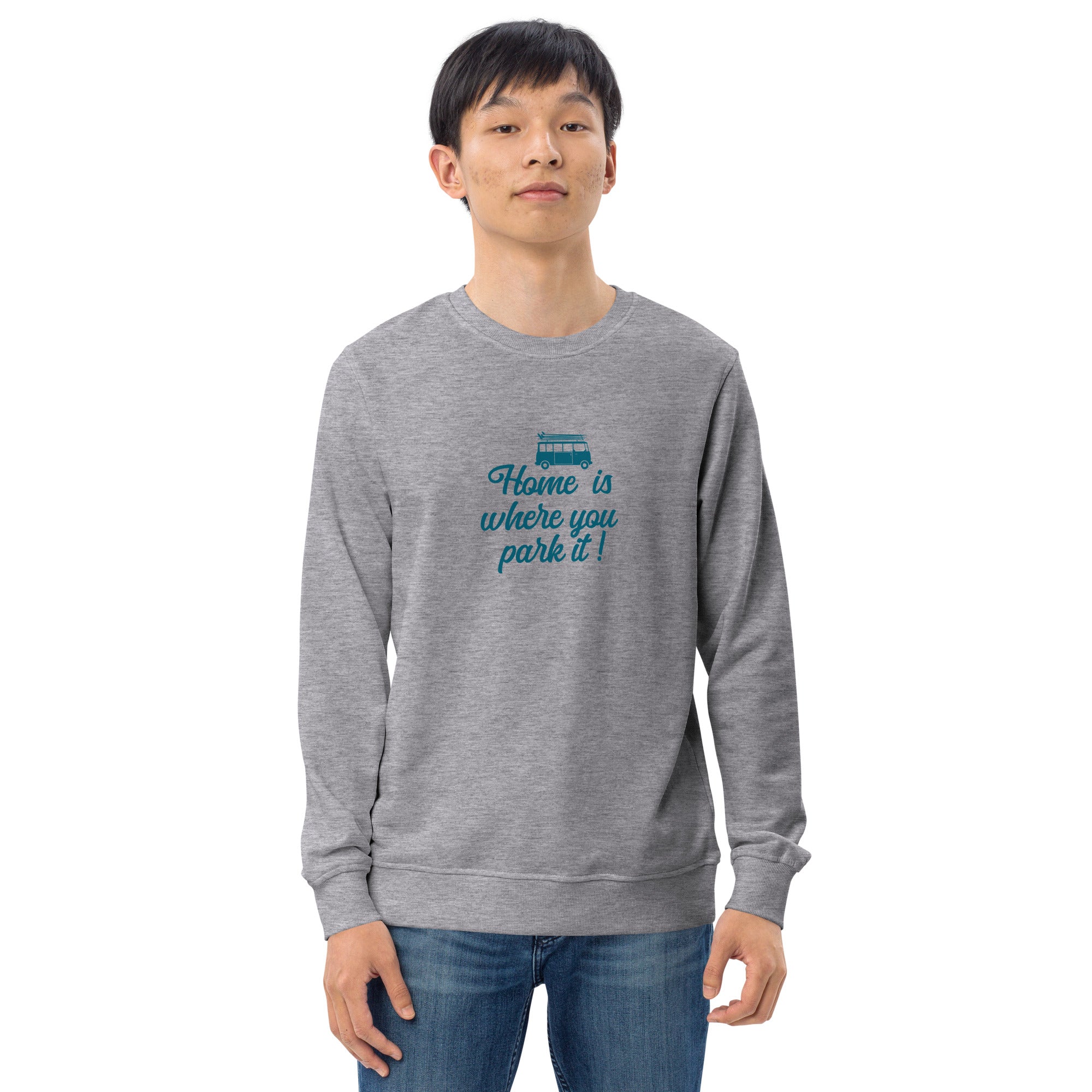 Sweat écologique unisexe Blue Surf Combi Home is where you park it