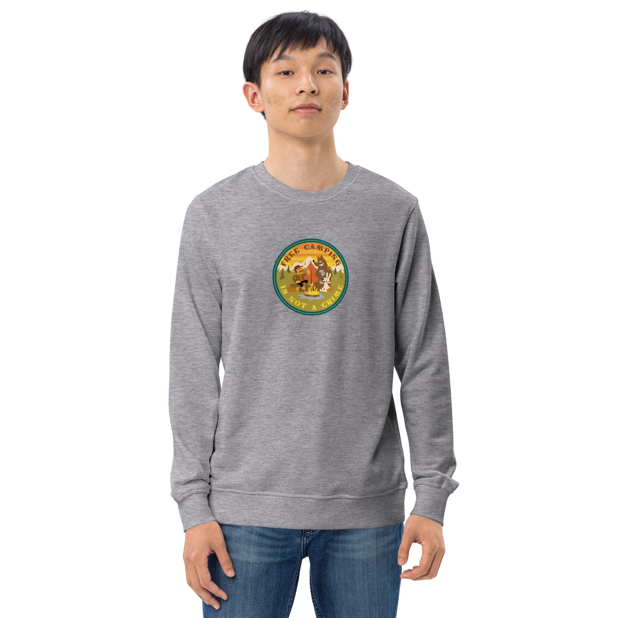 Unisex organic sweatshirt Free camping is not a crime