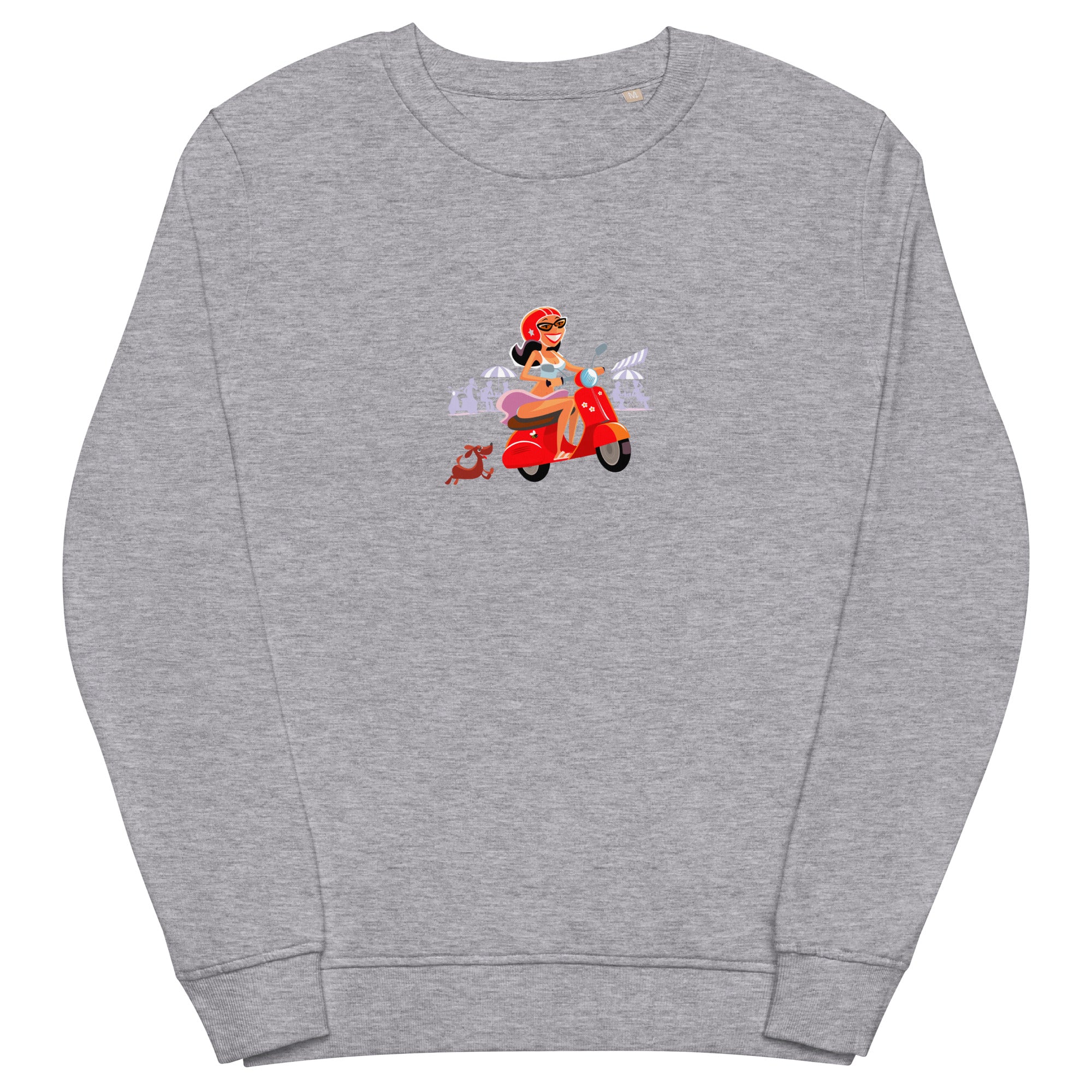 Sweat écologique unisexe Vespa Girl in St Tropez