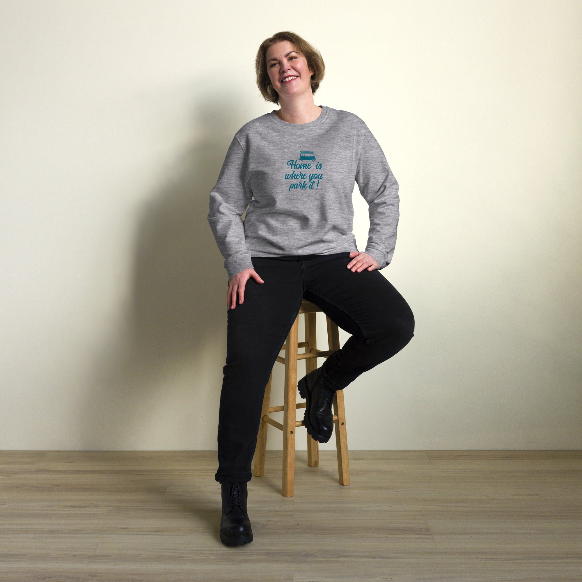 Sweat écologique unisexe Blue Surf Combi Home is where you park it