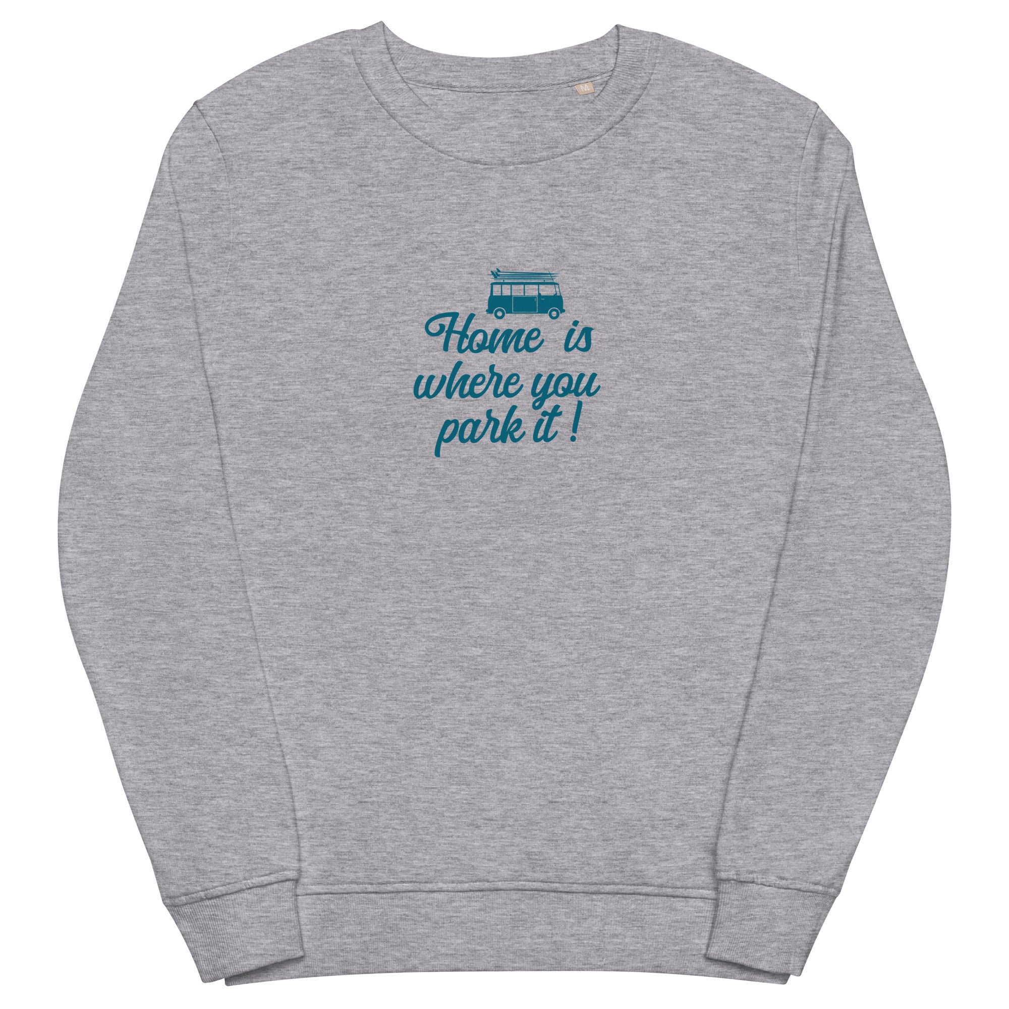 Sweat écologique unisexe Blue Surf Combi Home is where you park it