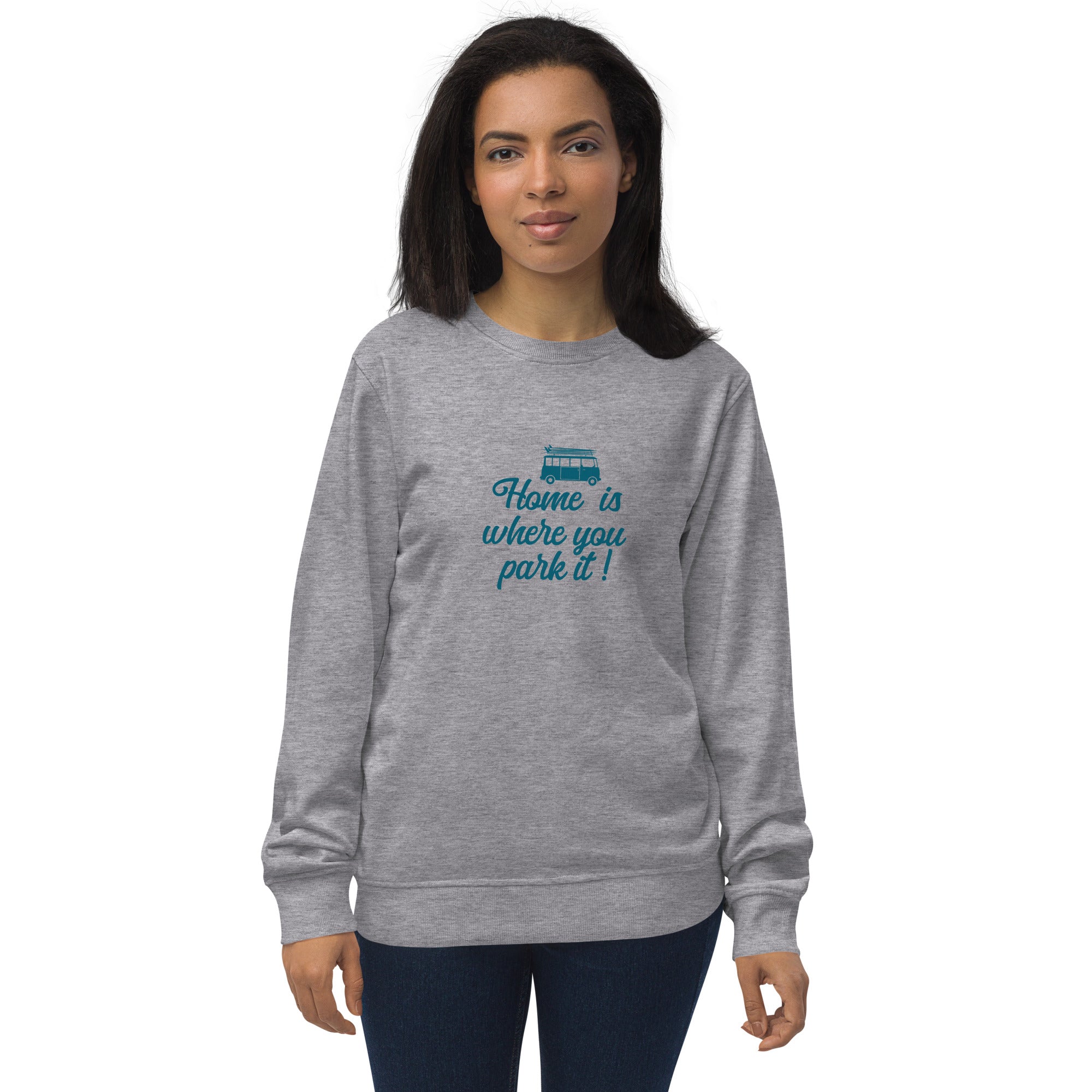 Sweat écologique unisexe Blue Surf Combi Home is where you park it