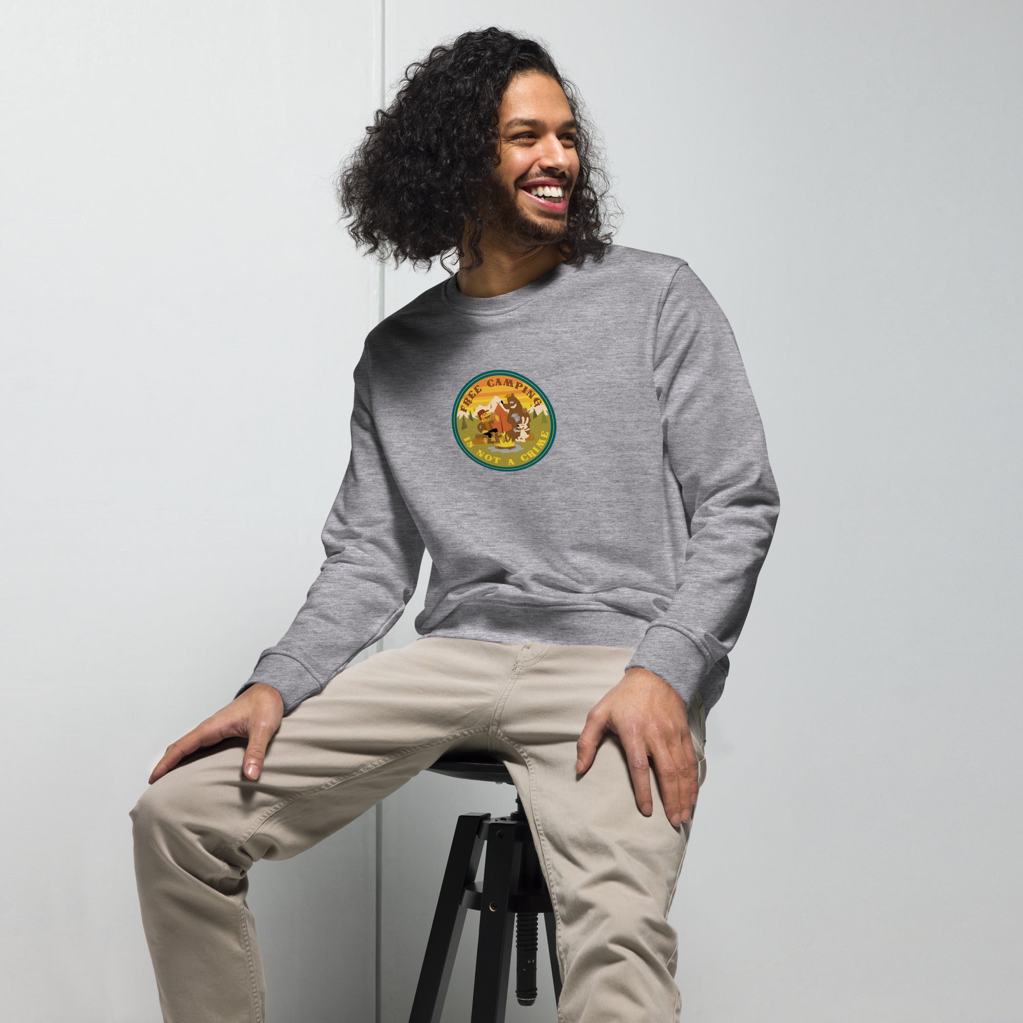 Unisex organic sweatshirt Free camping is not a crime