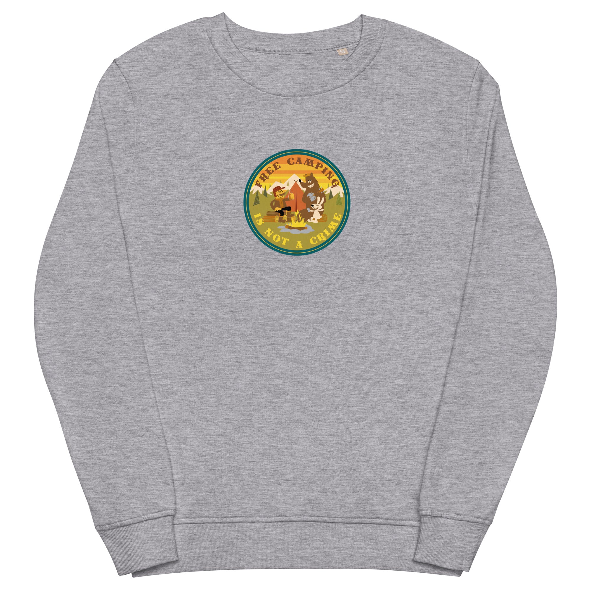 Unisex organic sweatshirt Free camping is not a crime