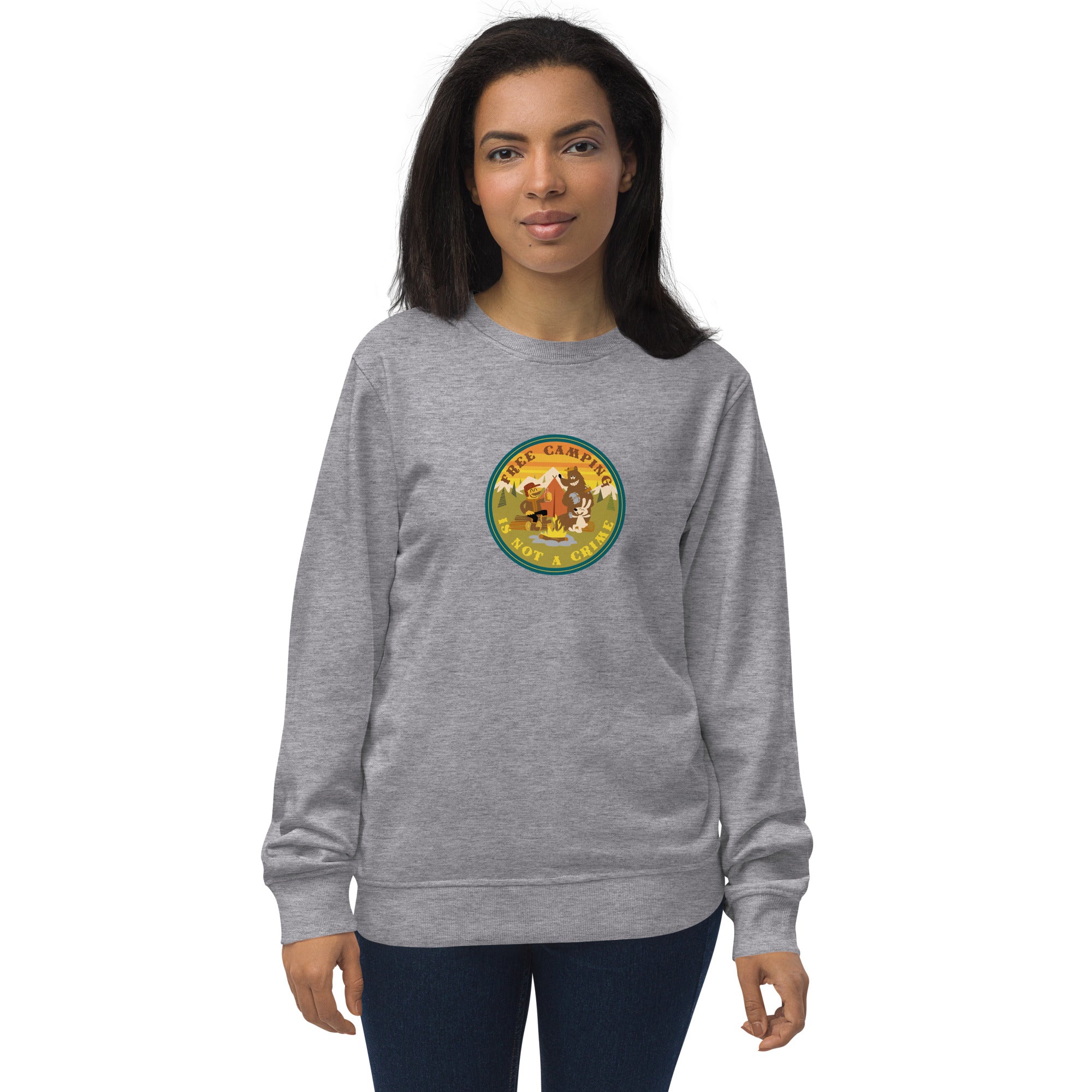 Unisex organic sweatshirt Free camping is not a crime