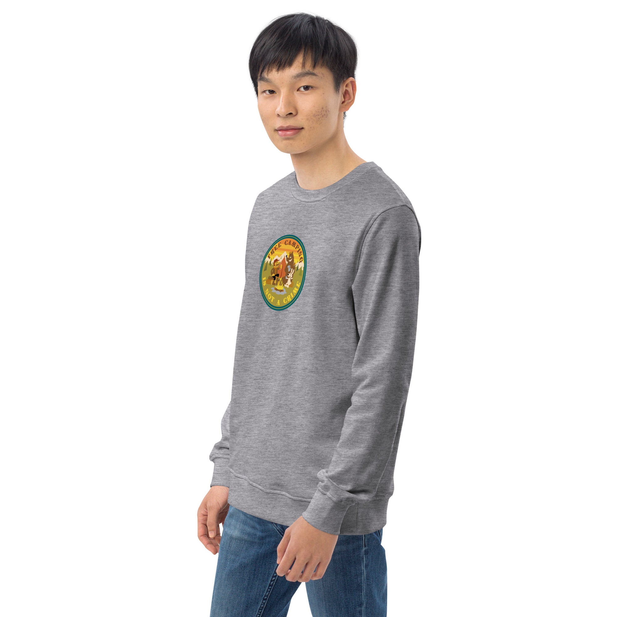 Unisex organic sweatshirt Free camping is not a crime