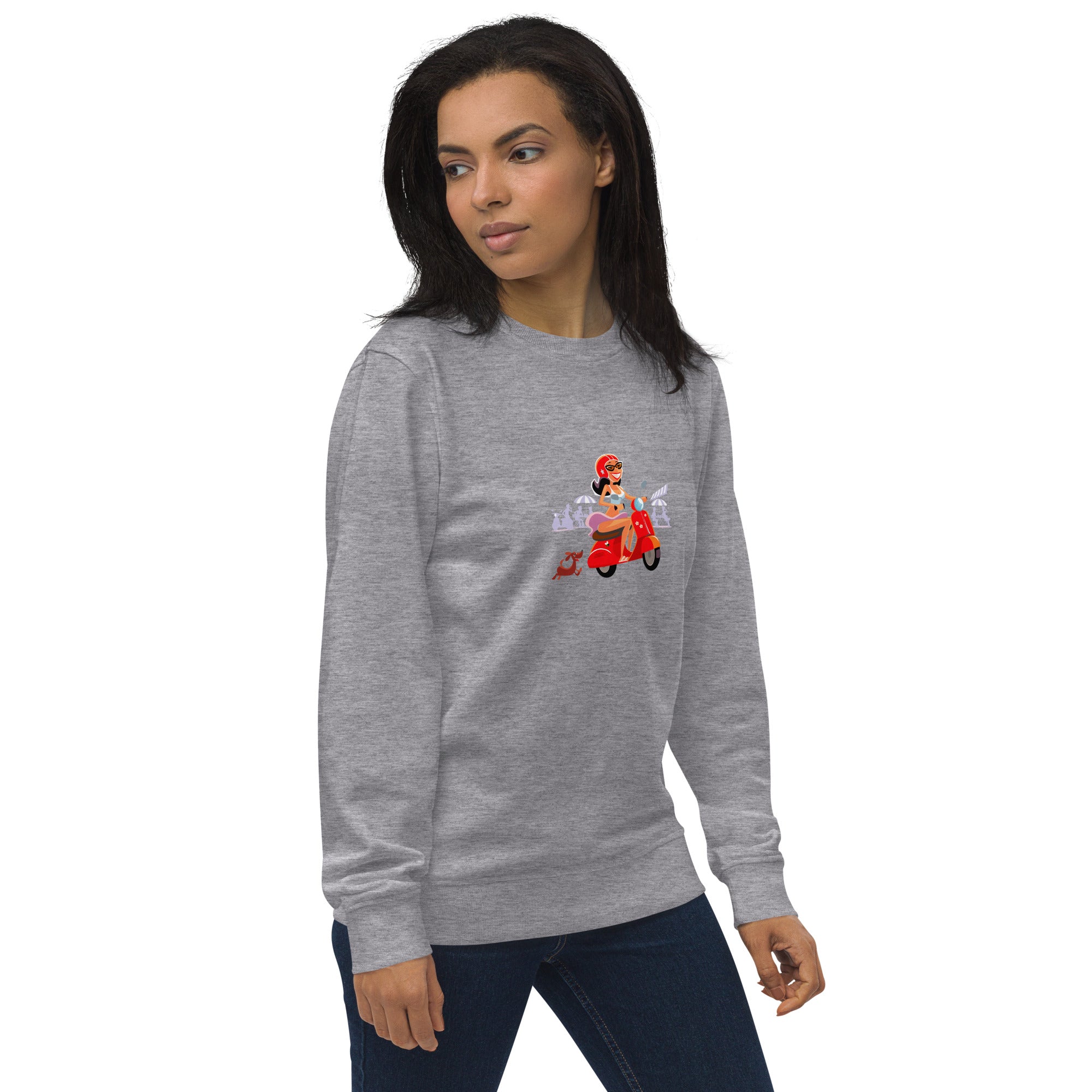 Sweat écologique unisexe Vespa Girl in St Tropez