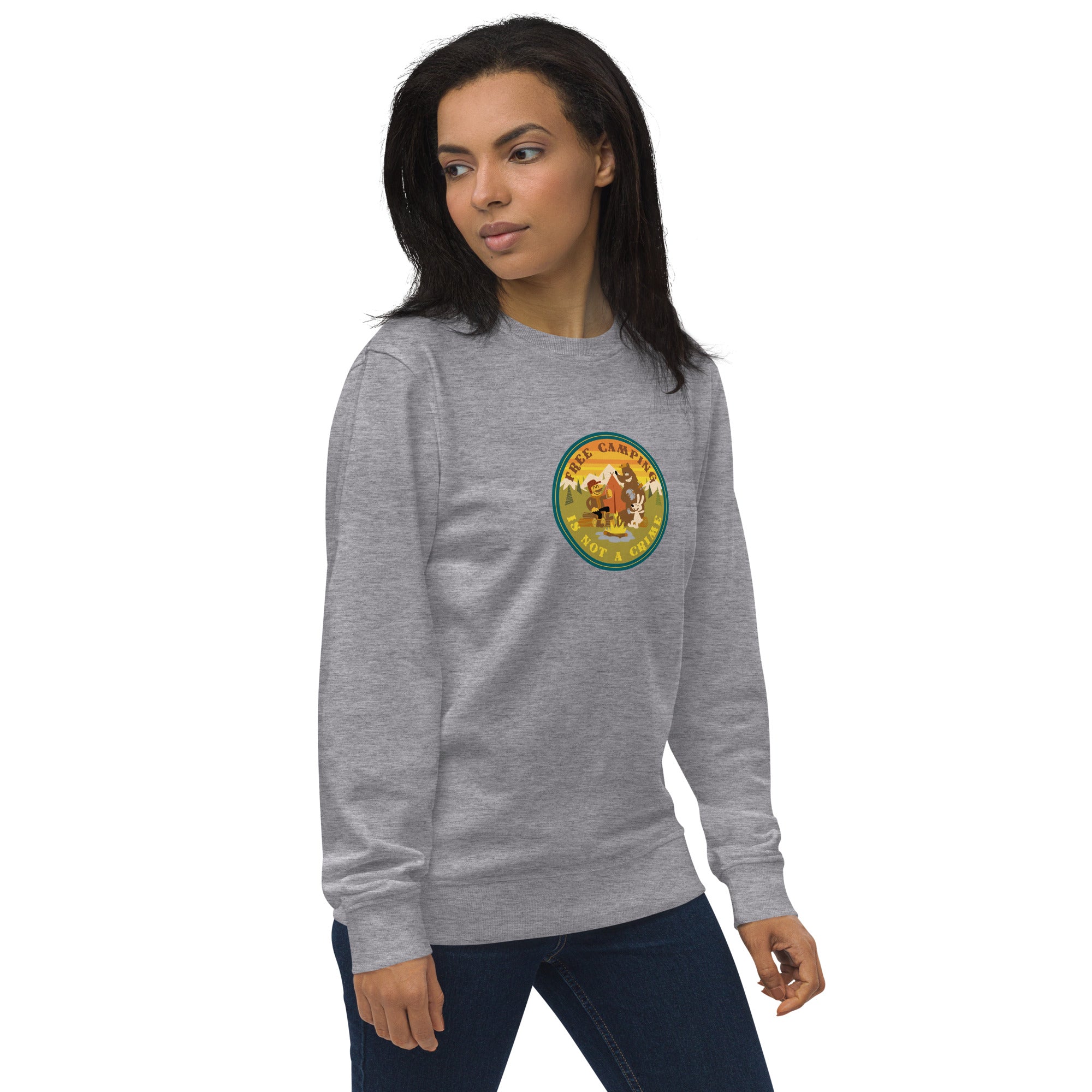 Unisex organic sweatshirt Free camping is not a crime
