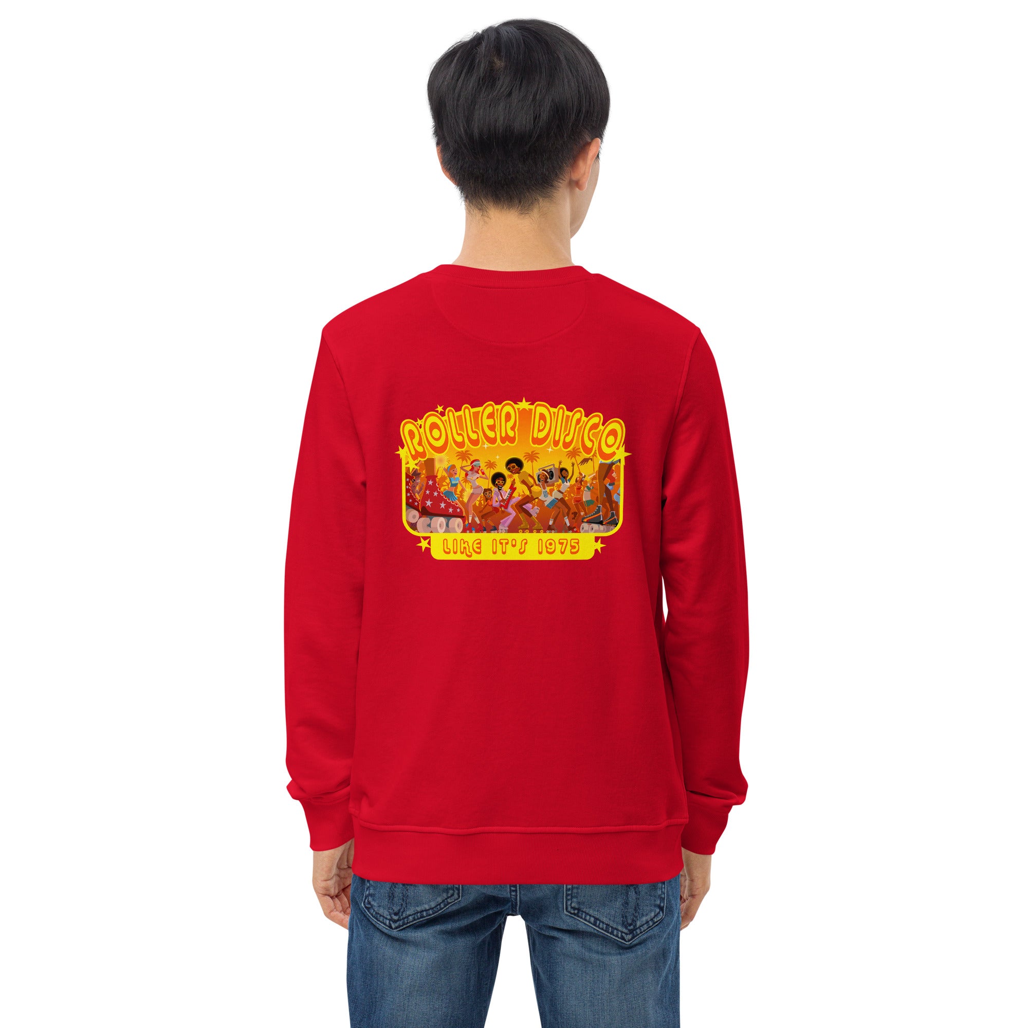 Sweat écologique unisexe Roller Disco 1975 (face & dos)