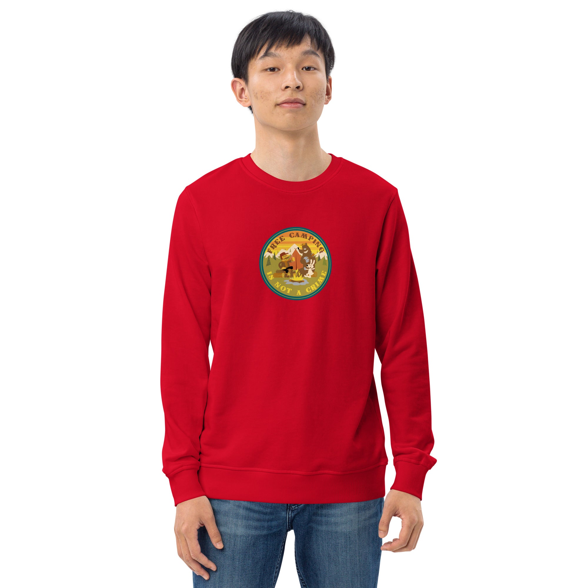 Unisex organic sweatshirt Free camping is not a crime
