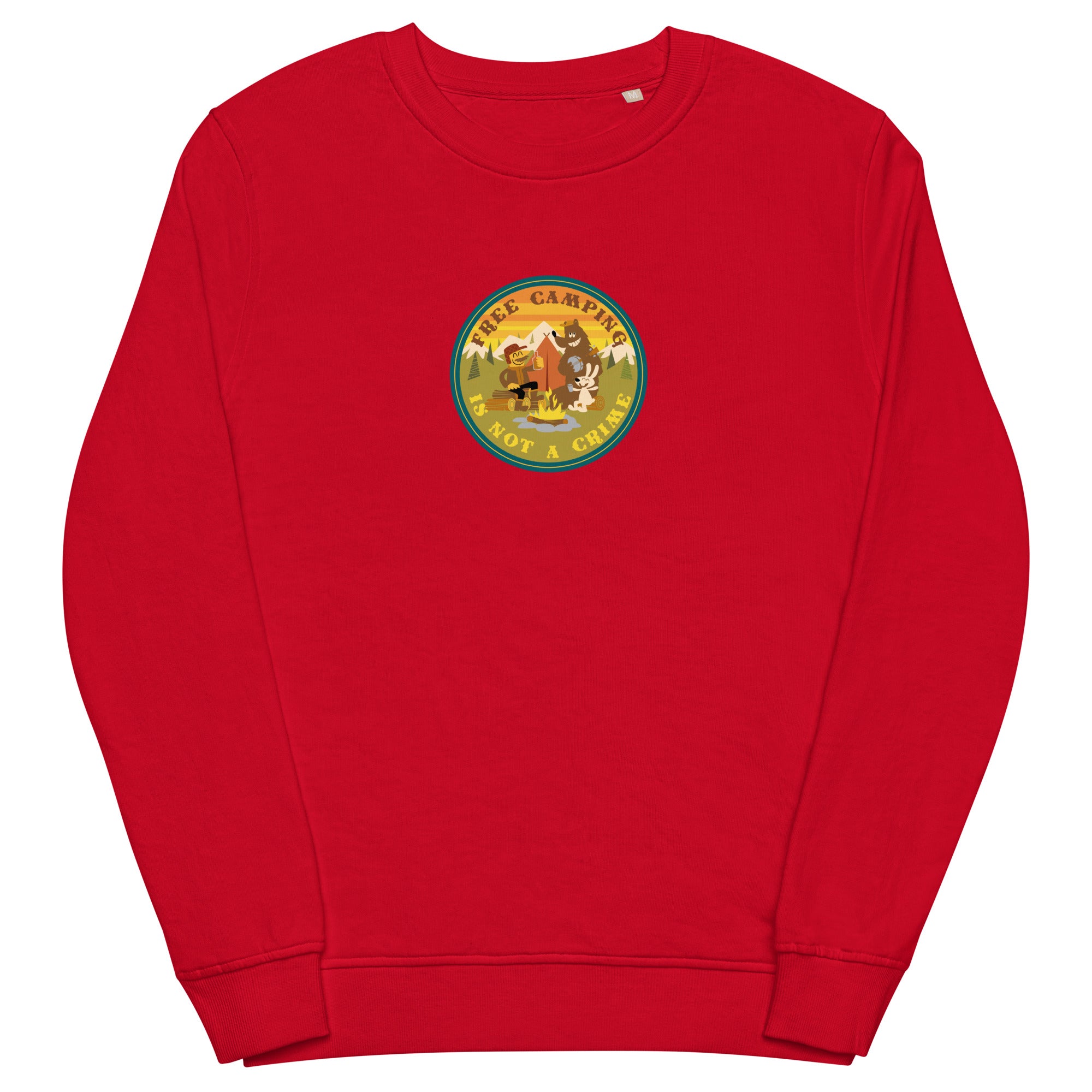 Unisex organic sweatshirt Free camping is not a crime
