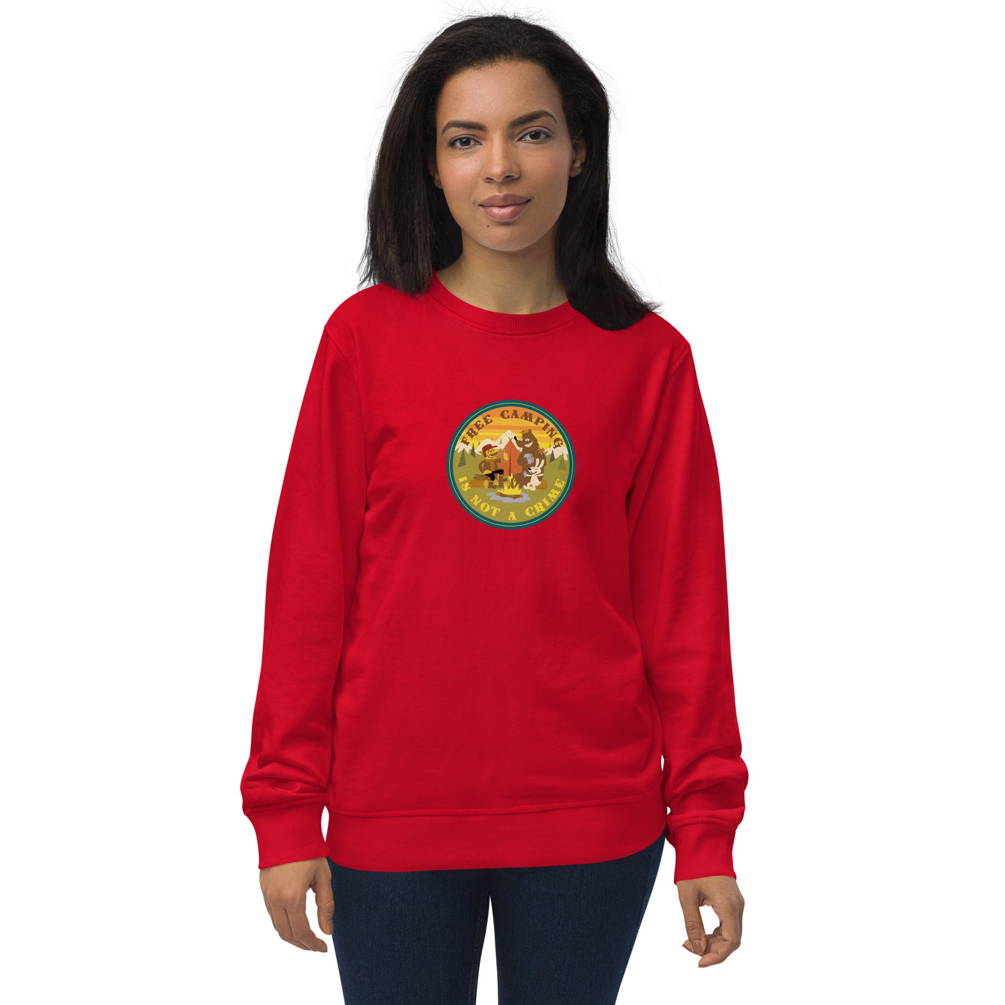 Unisex organic sweatshirt Free camping is not a crime