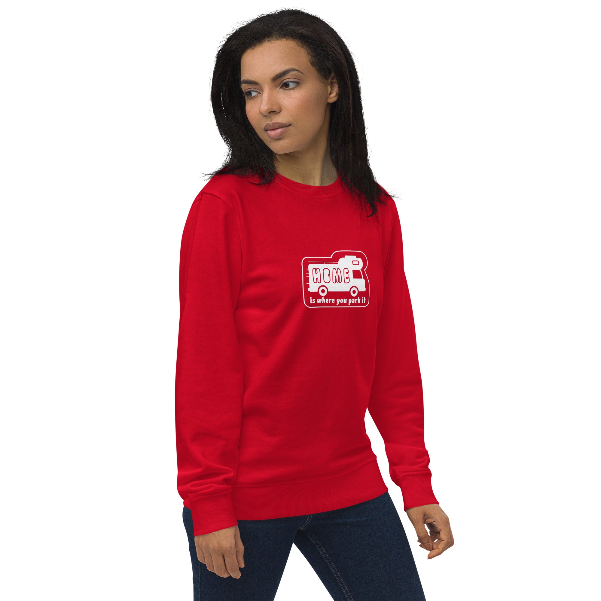 Unisex organic sweatshirt White Camper Van Home is where you park it