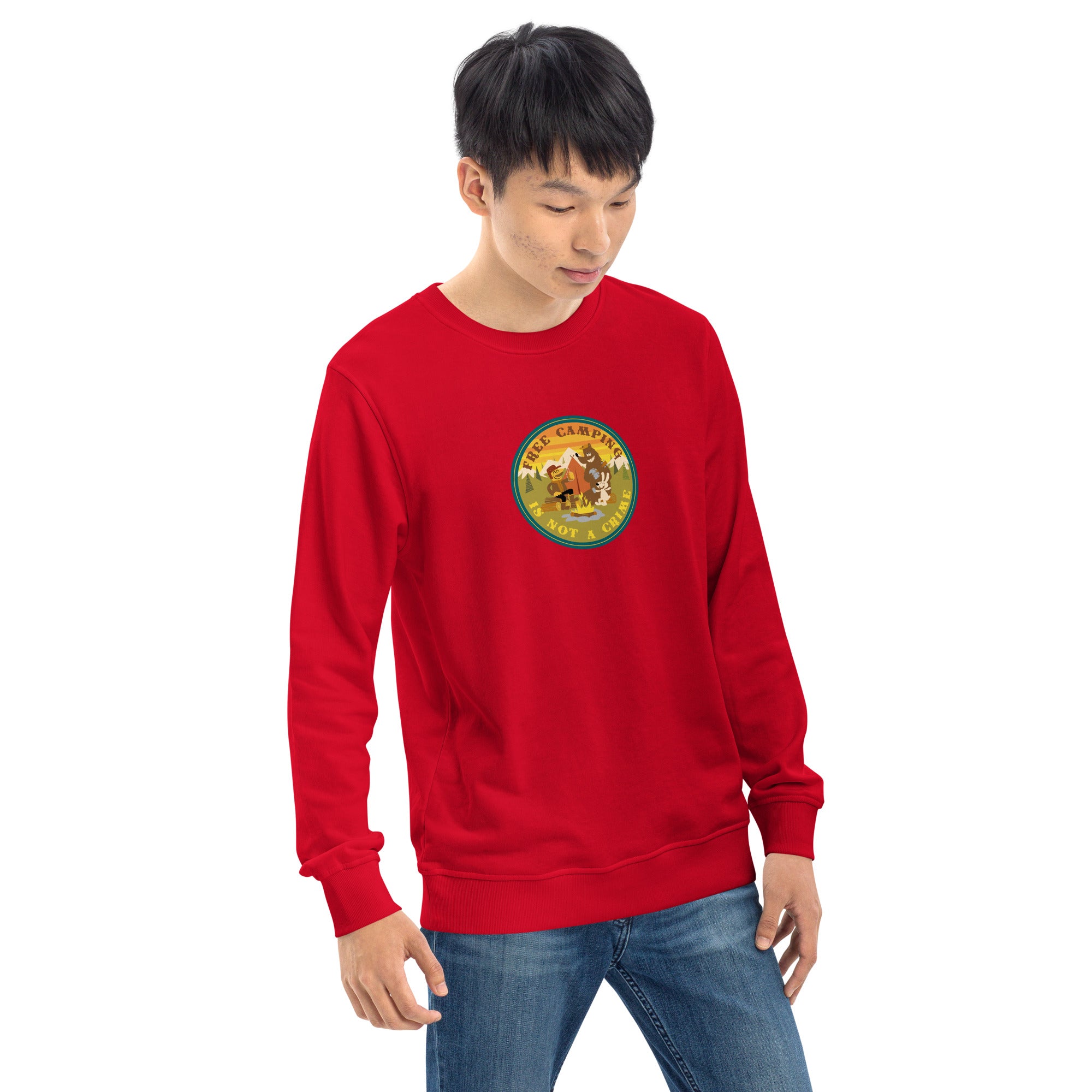 Unisex organic sweatshirt Free camping is not a crime