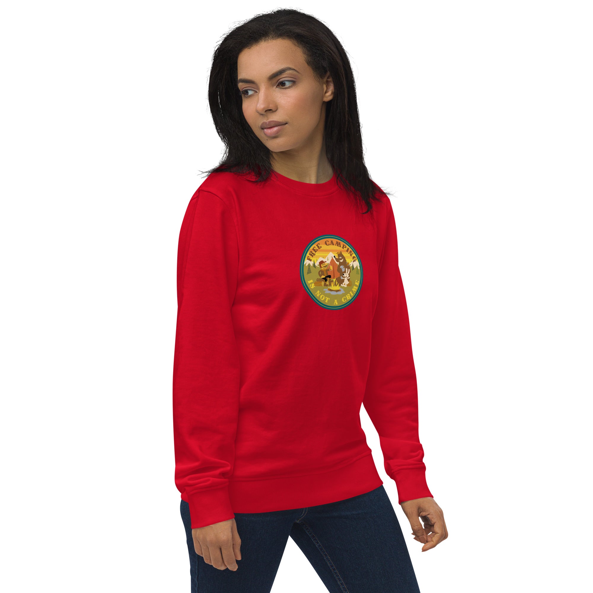 Unisex organic sweatshirt Free camping is not a crime