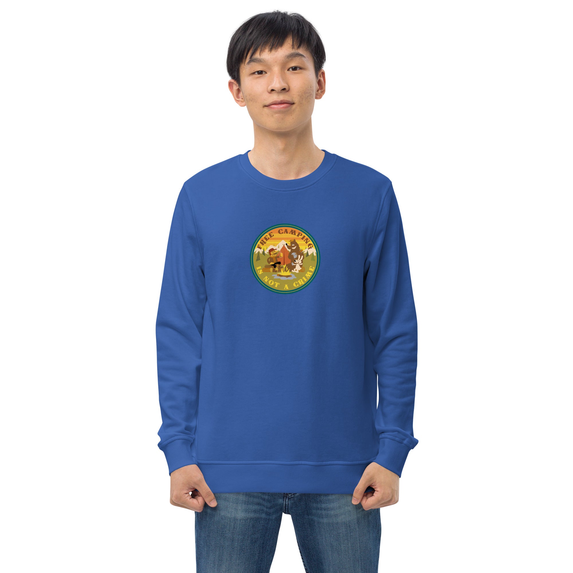 Unisex organic sweatshirt Free camping is not a crime