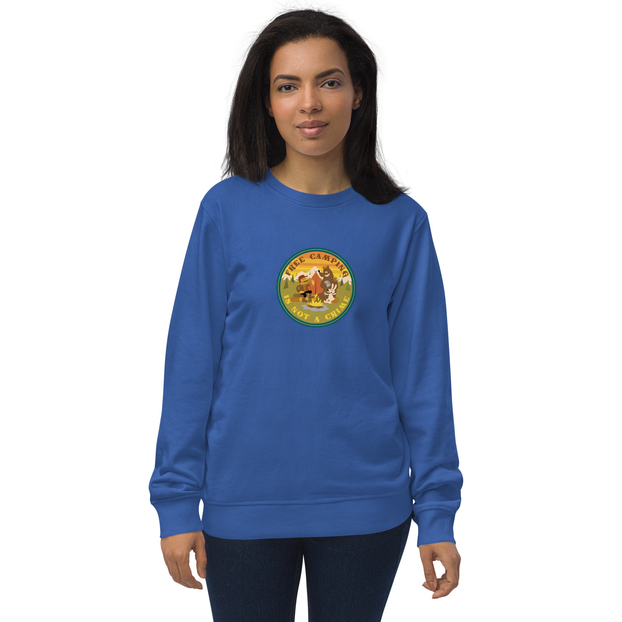 Unisex organic sweatshirt Free camping is not a crime