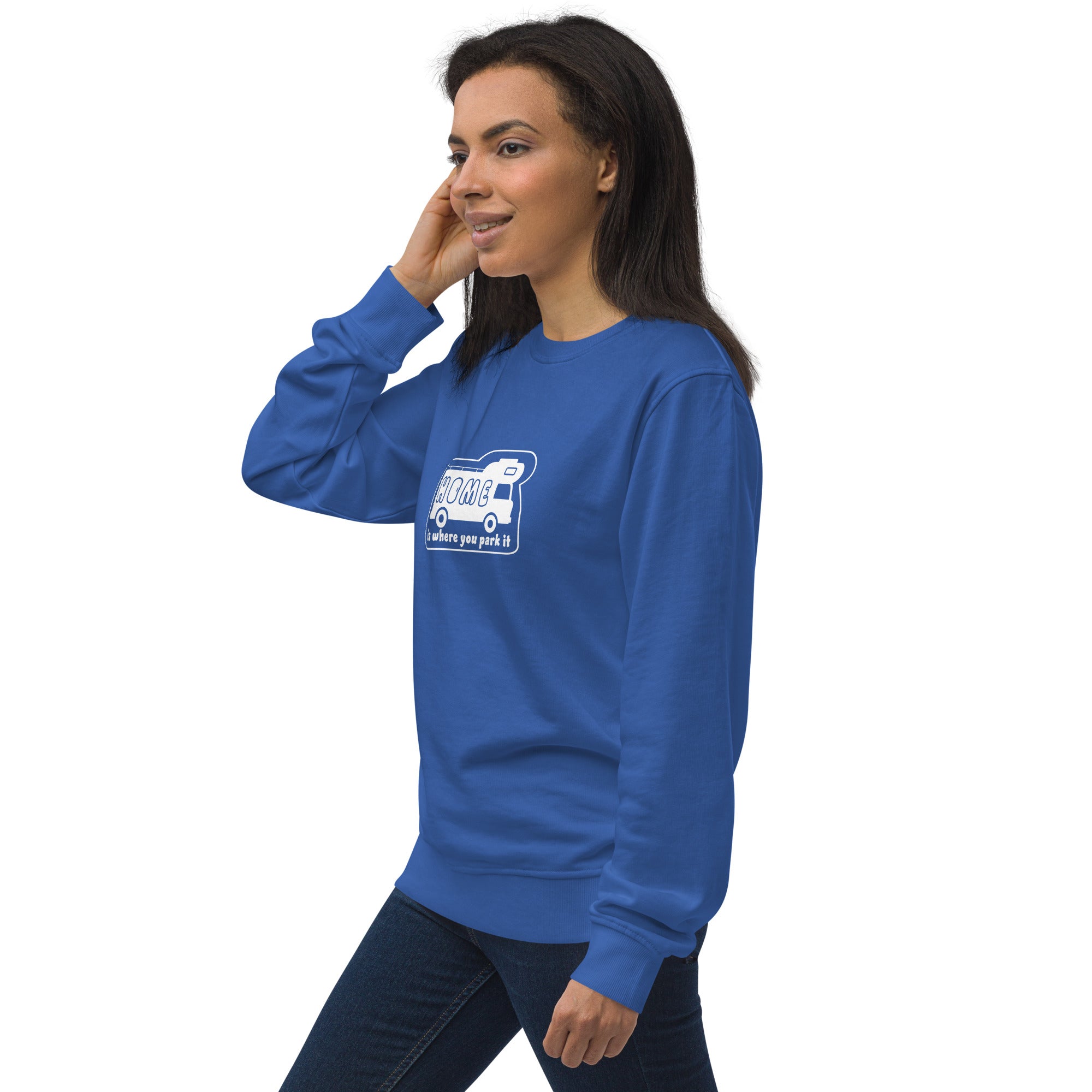 Unisex organic sweatshirt White Camper Van Home is where you park it
