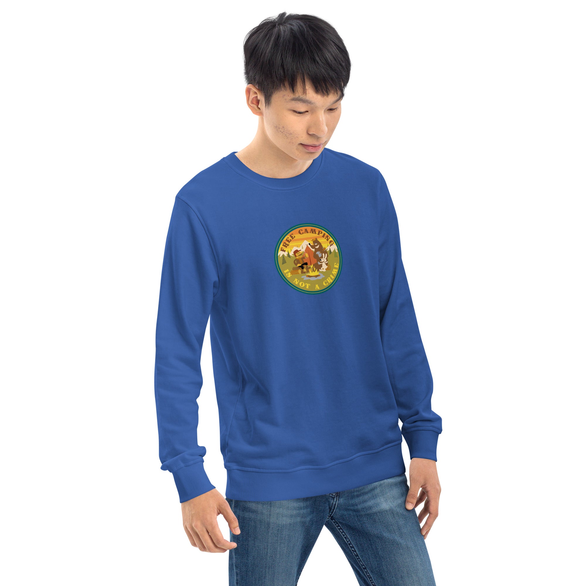 Unisex organic sweatshirt Free camping is not a crime