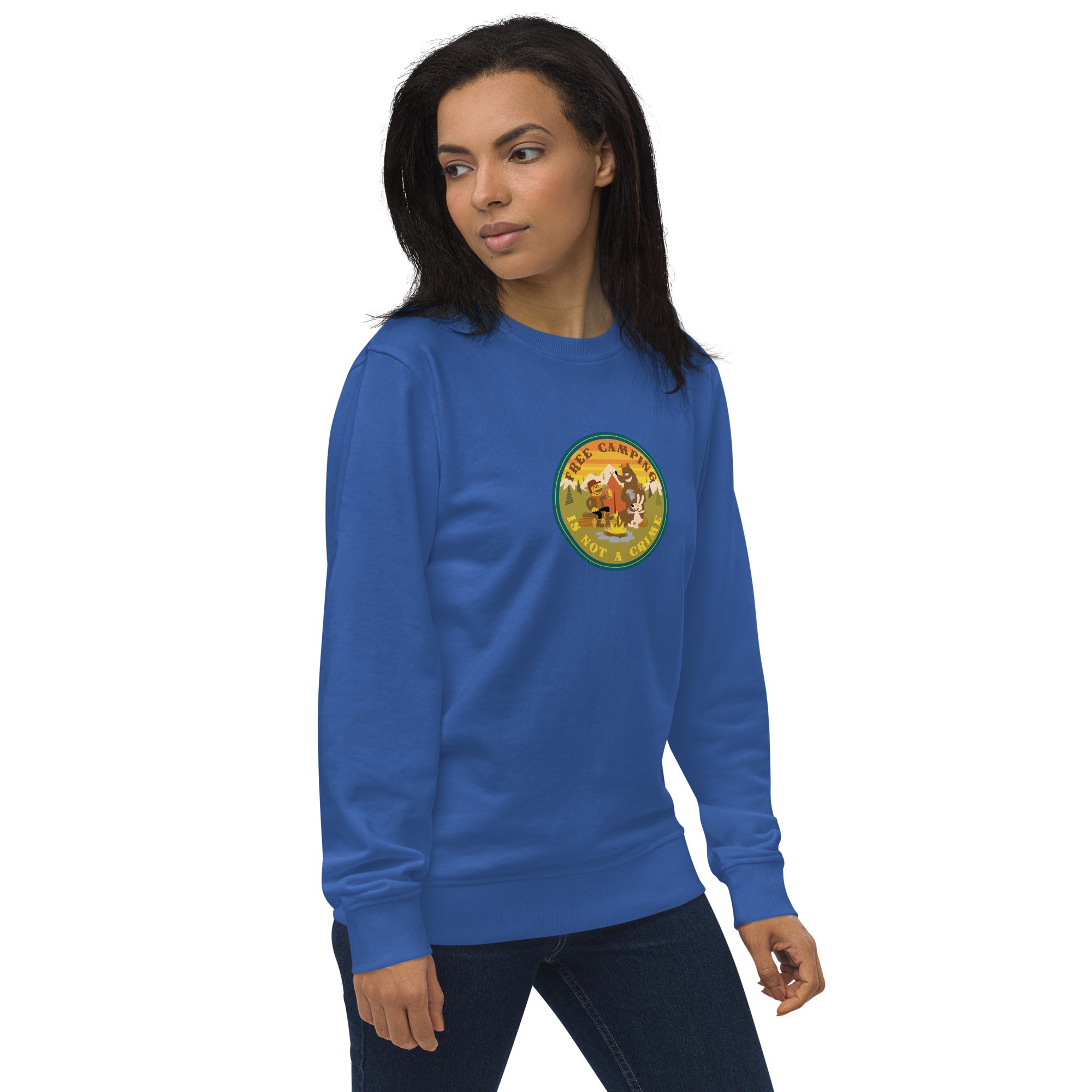 Unisex organic sweatshirt Free camping is not a crime
