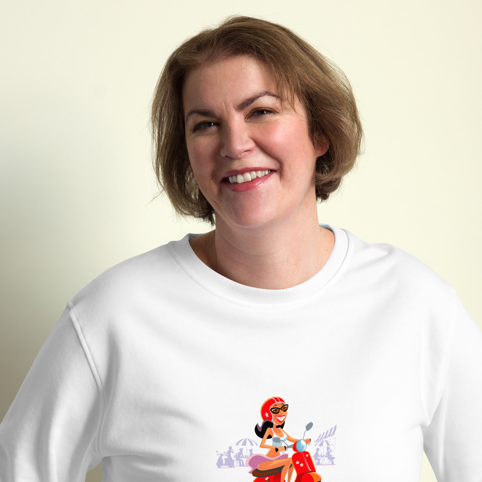 Sweat écologique unisexe Vespa Girl in St Tropez