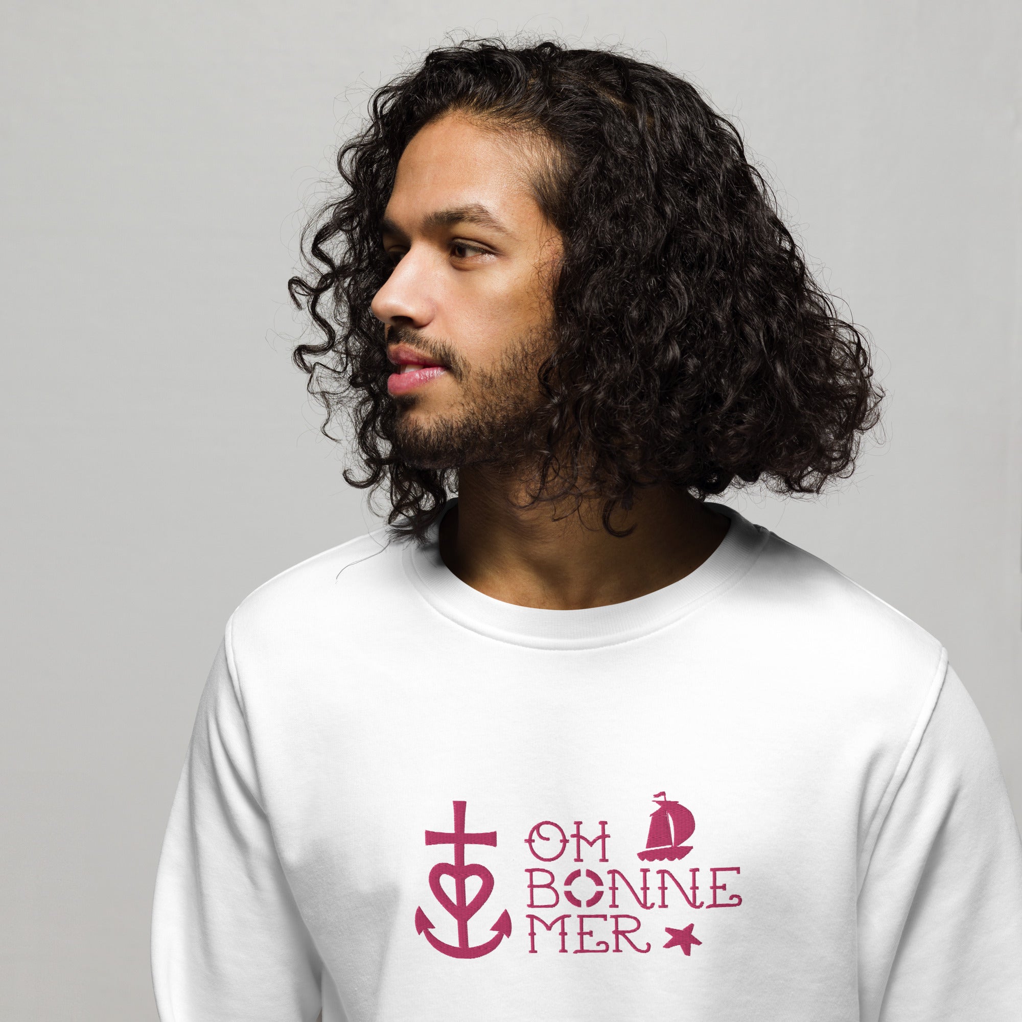 Sweat écologique unisexe Oh Bonne Mer 2 flamingo brodé