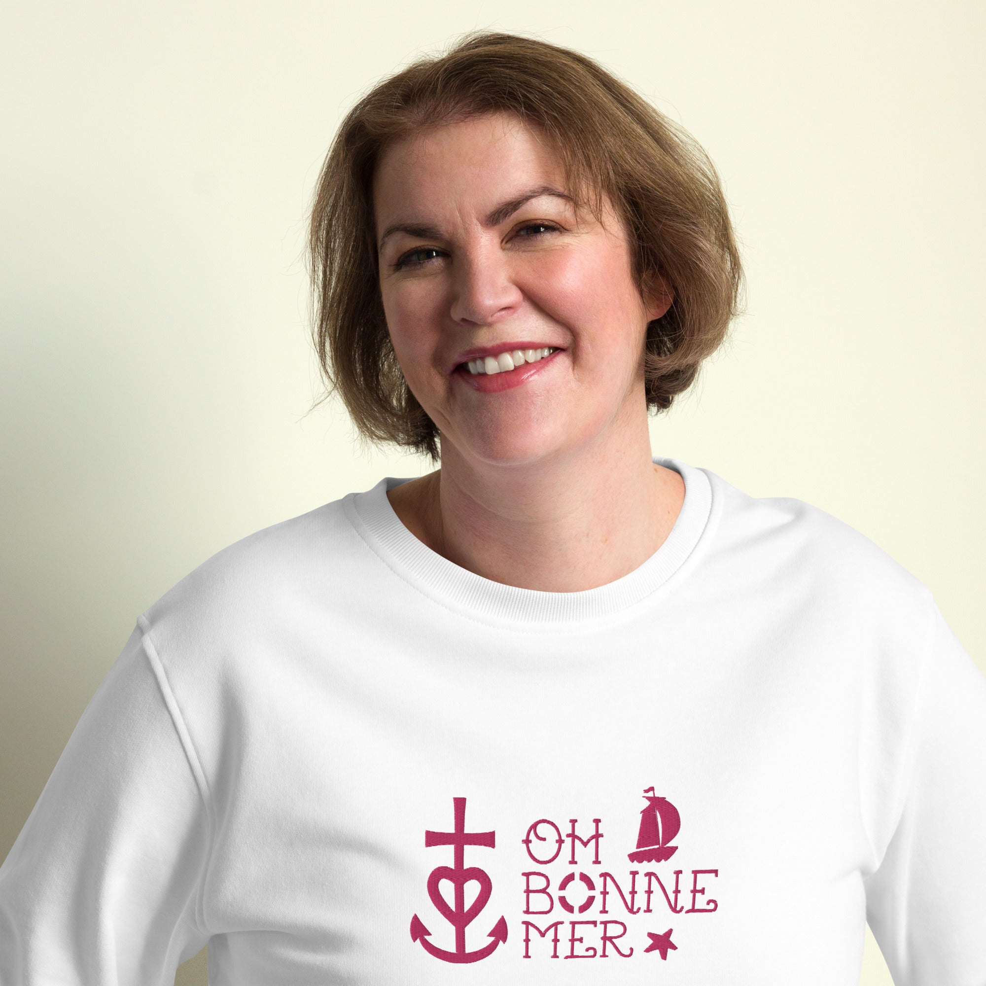 Sweat écologique unisexe Oh Bonne Mer 2 flamingo brodé
