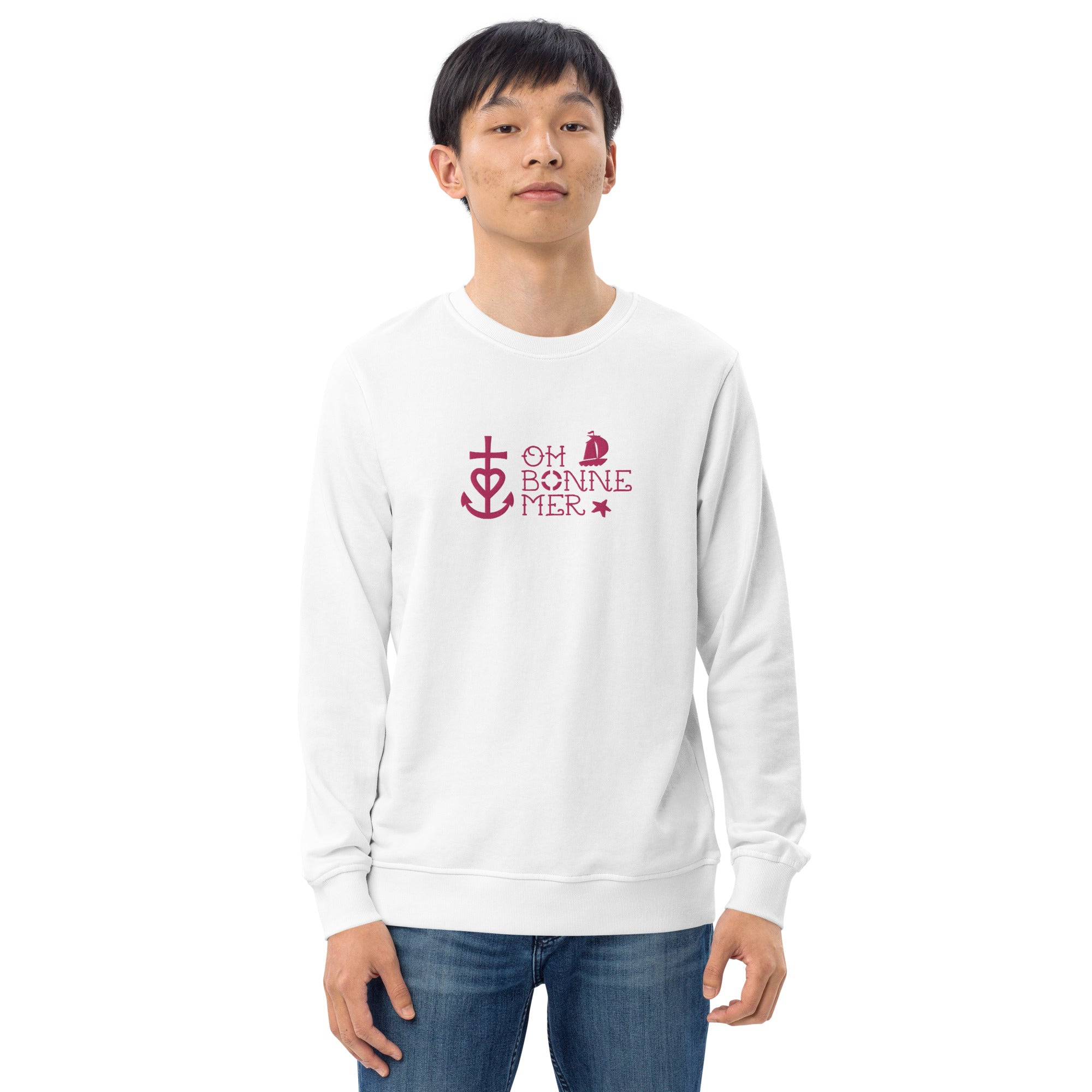 Sweat écologique unisexe Oh Bonne Mer 2 flamingo brodé