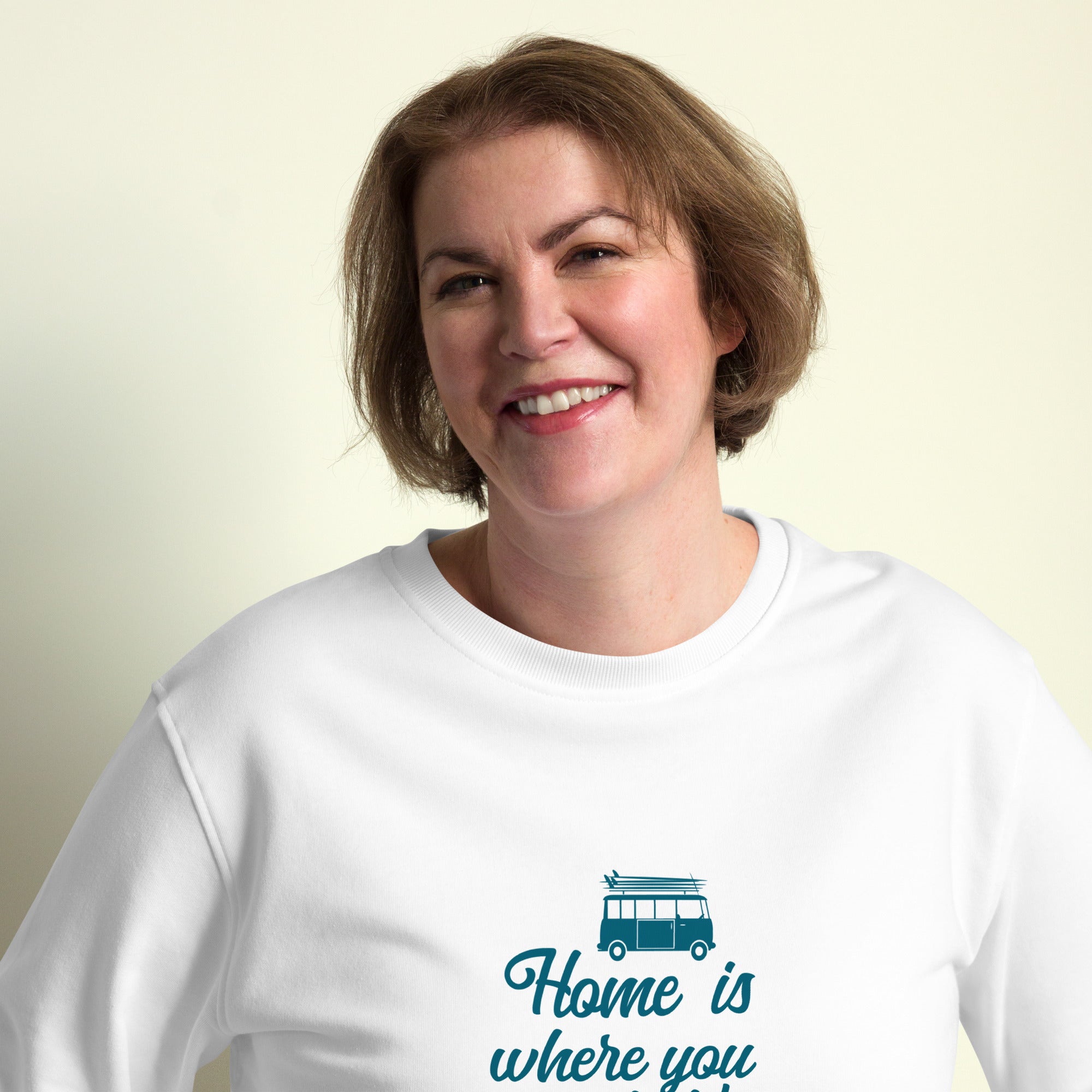 Sweat écologique unisexe Blue Surf Combi Home is where you park it