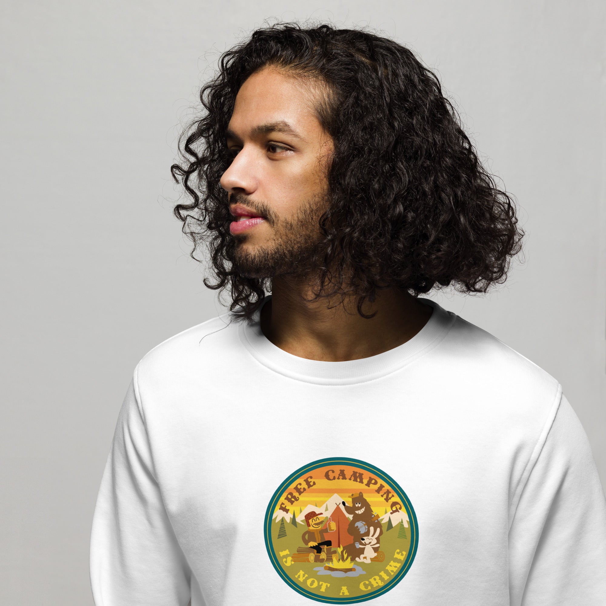 Unisex organic sweatshirt Free camping is not a crime