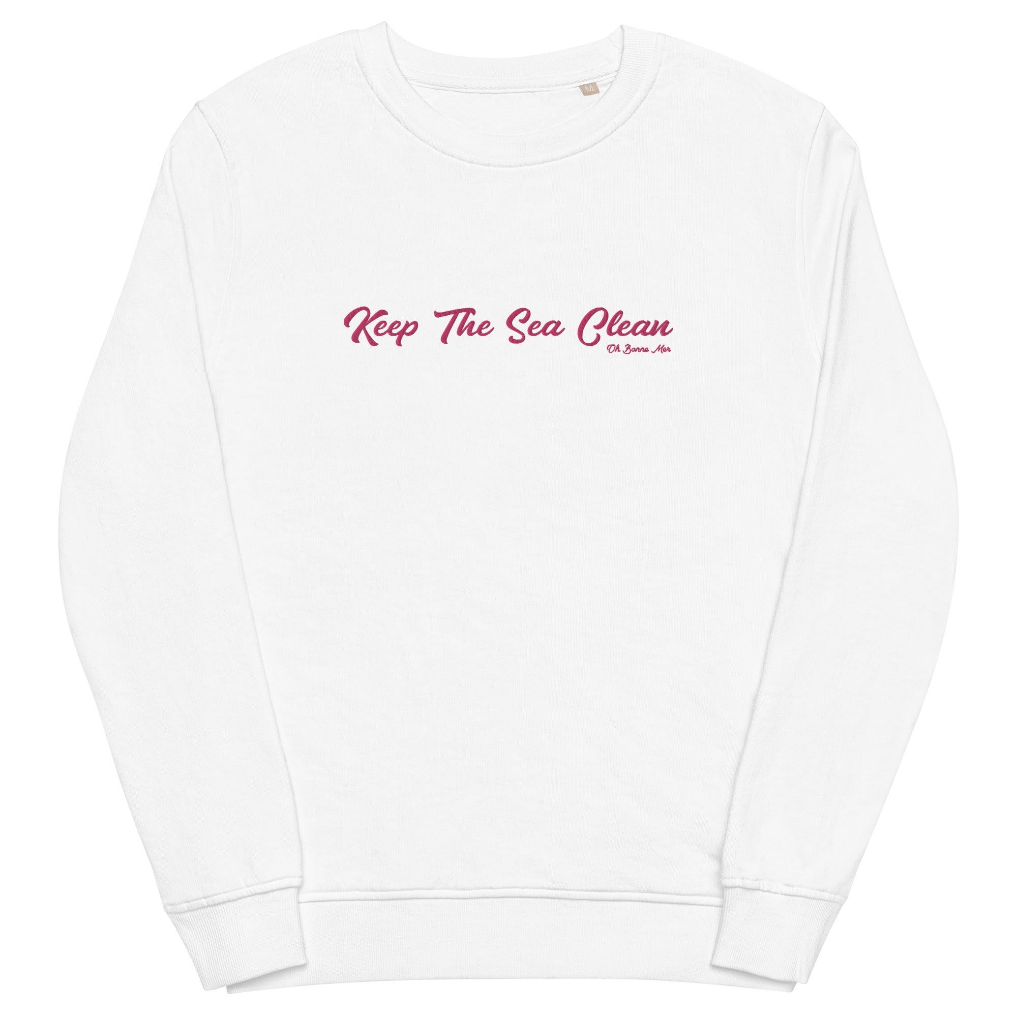 Sweat écologique unisexe Keep The Sea Clean grand motif flamingo brodé