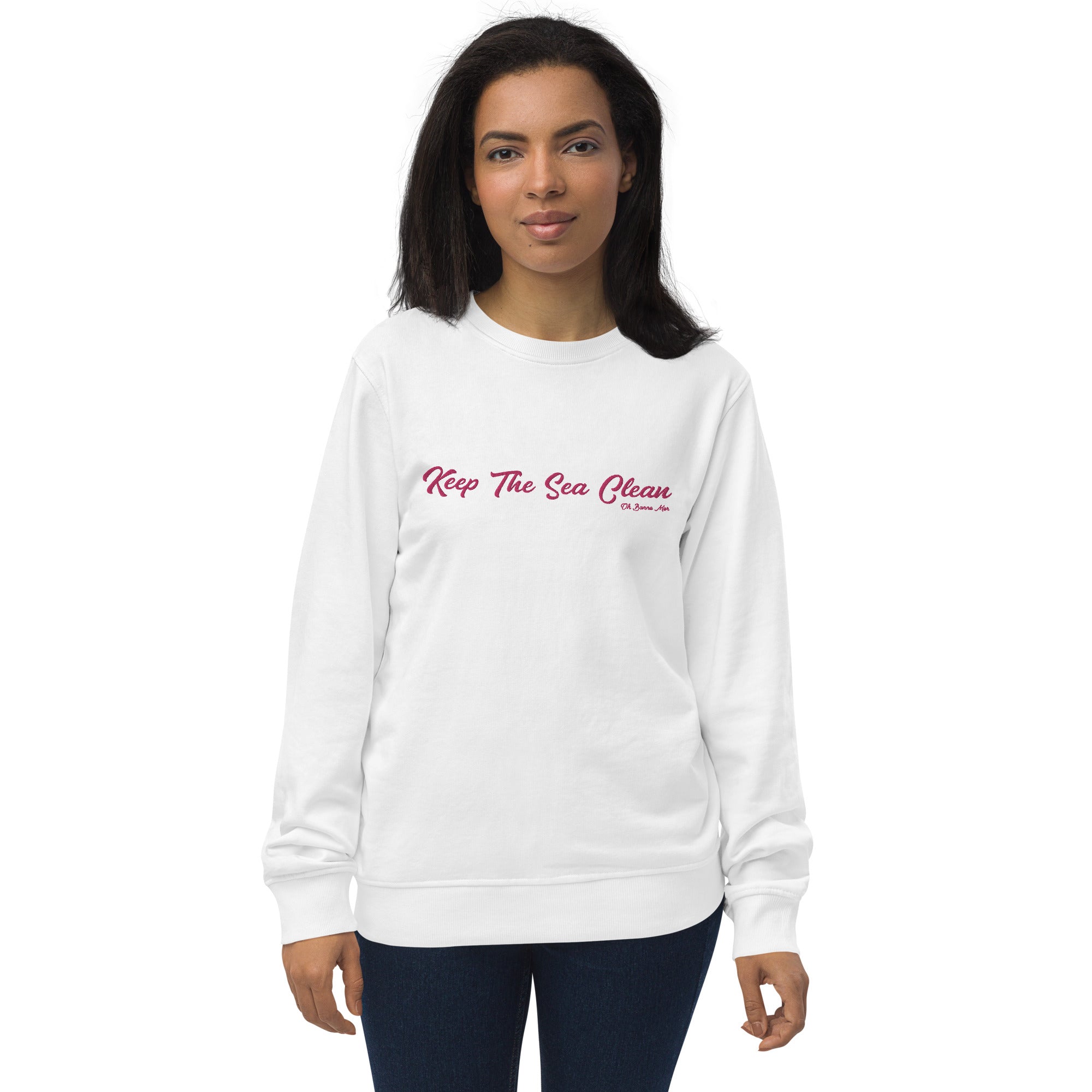 Sweat écologique unisexe Keep The Sea Clean grand motif flamingo brodé