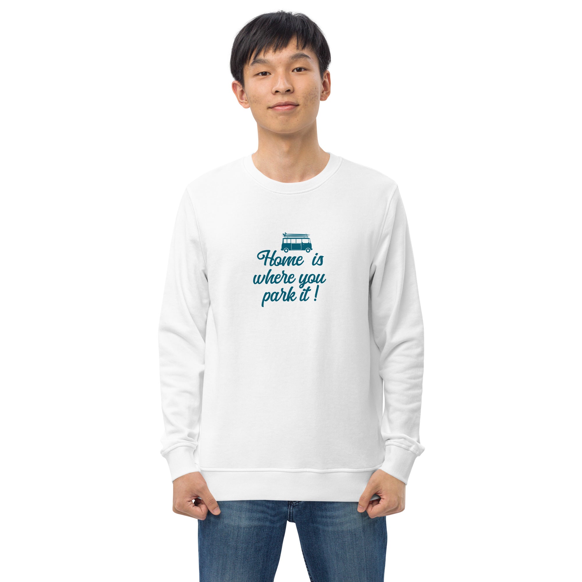 Sweat écologique unisexe Blue Surf Combi Home is where you park it