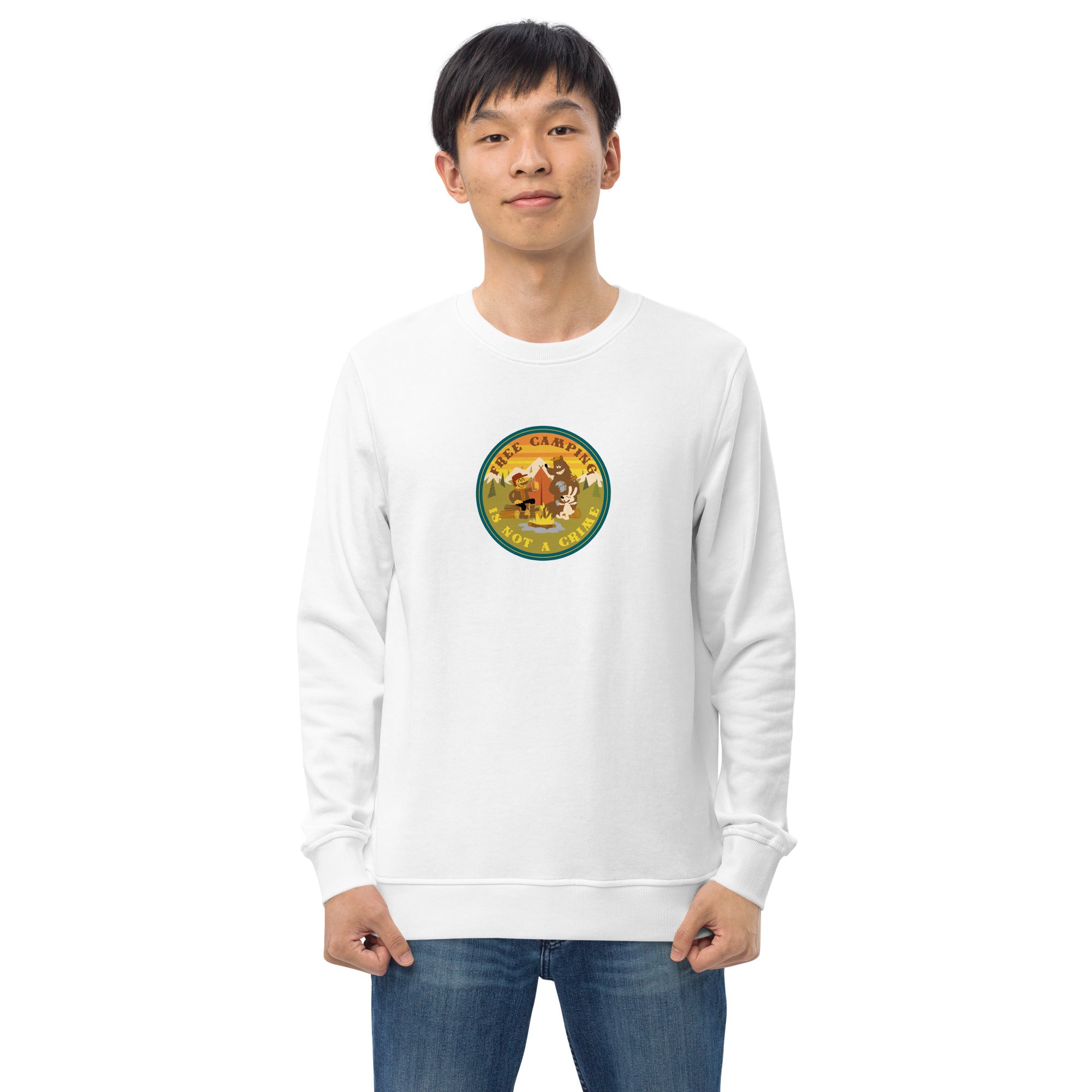 Unisex organic sweatshirt Free camping is not a crime