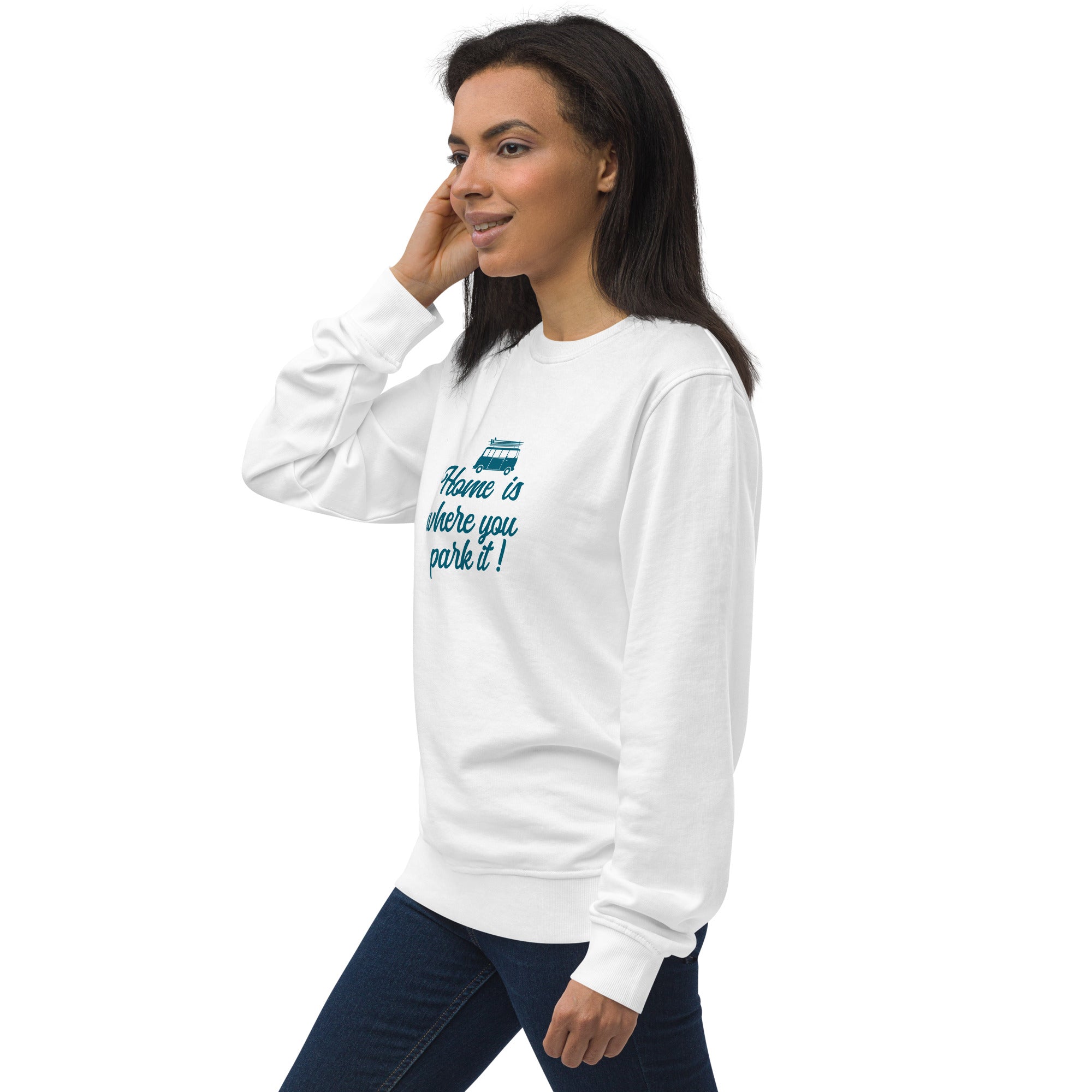 Sweat écologique unisexe Blue Surf Combi Home is where you park it