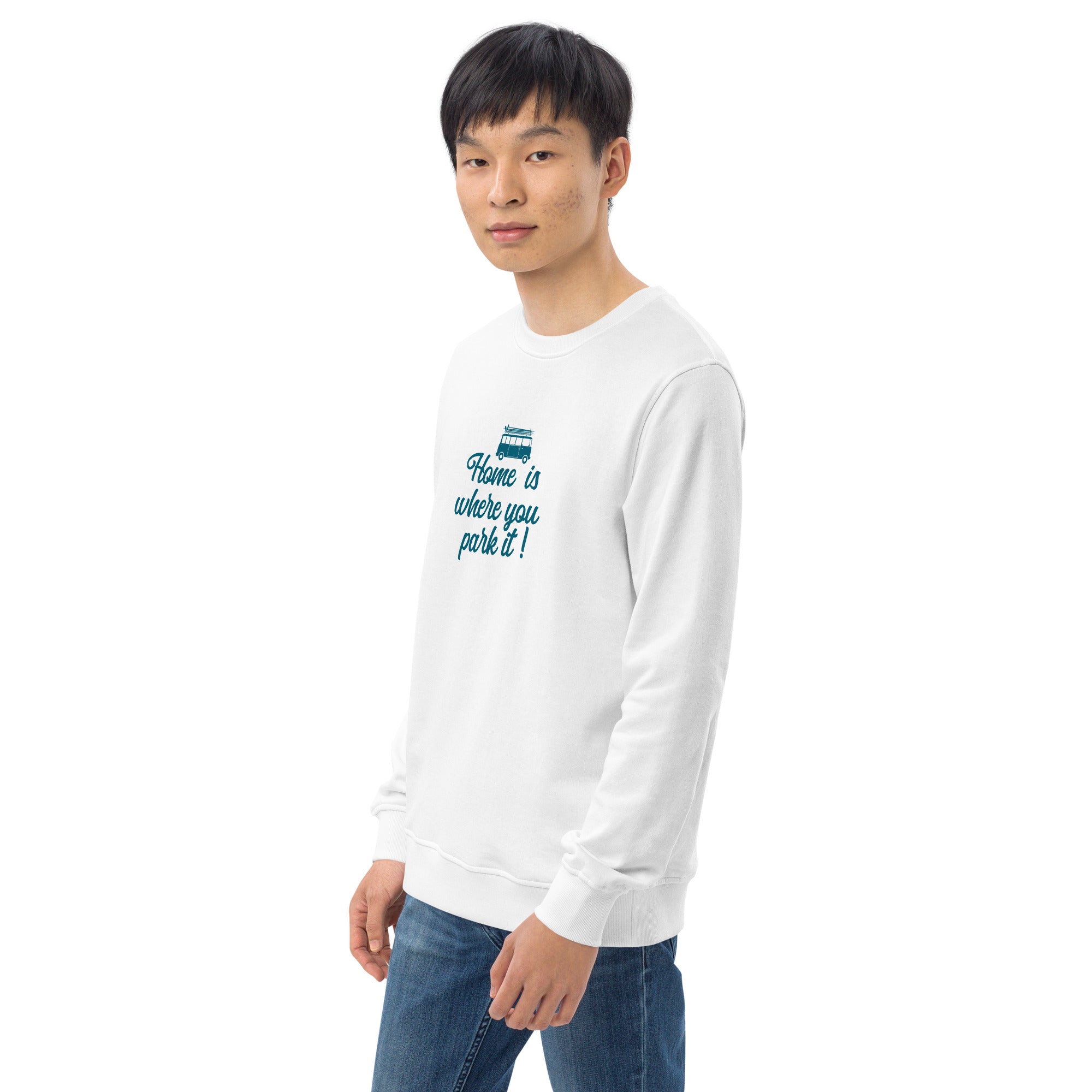 Sweat écologique unisexe Blue Surf Combi Home is where you park it