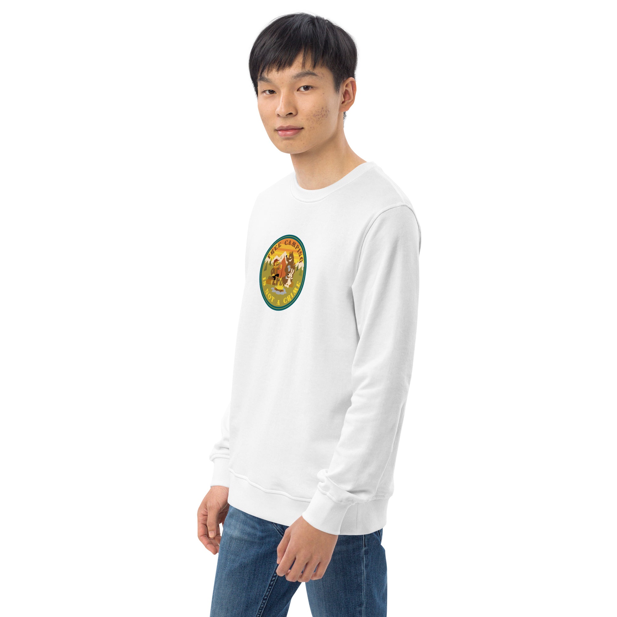 Unisex organic sweatshirt Free camping is not a crime