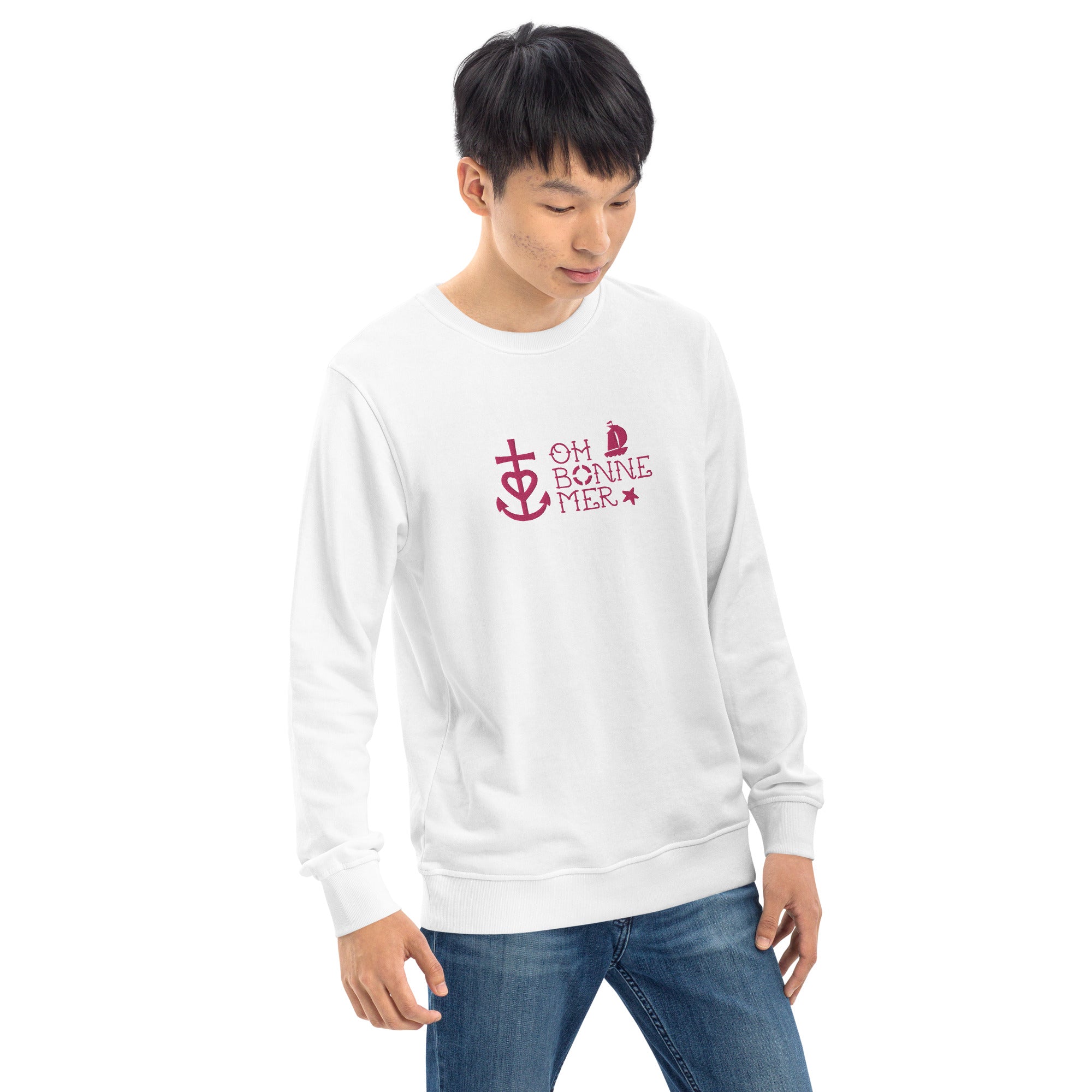 Sweat écologique unisexe Oh Bonne Mer 2 flamingo brodé