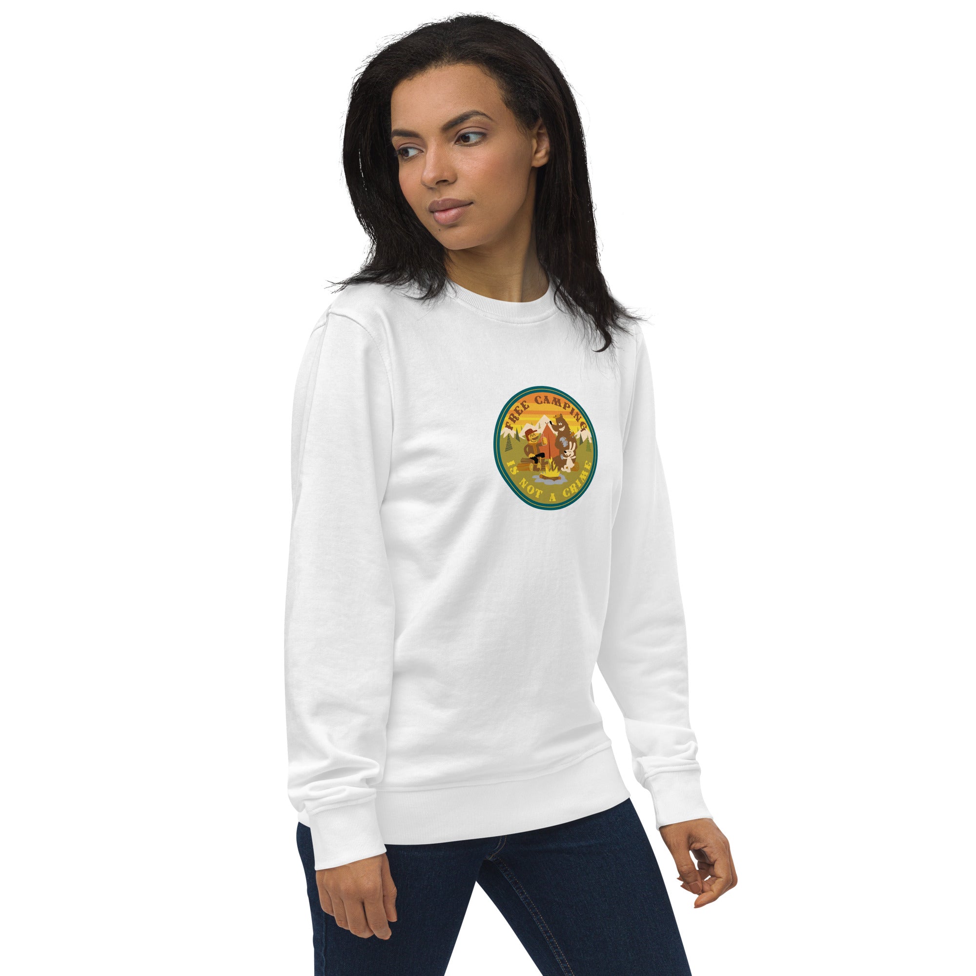 Unisex organic sweatshirt Free camping is not a crime