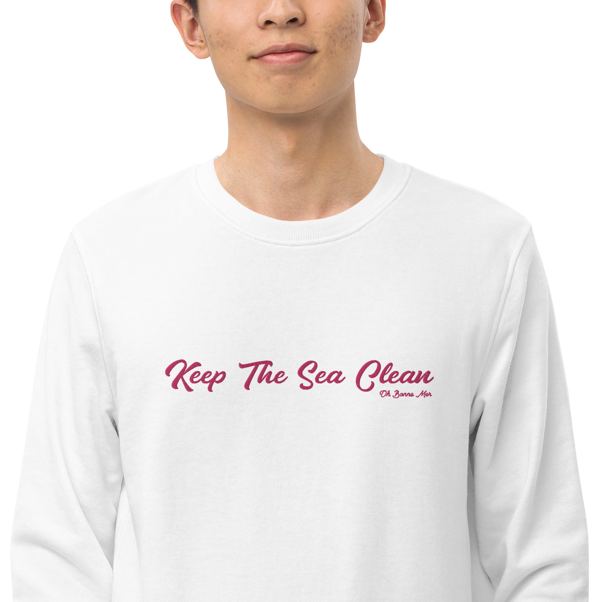 Sweat écologique unisexe Keep The Sea Clean grand motif flamingo brodé