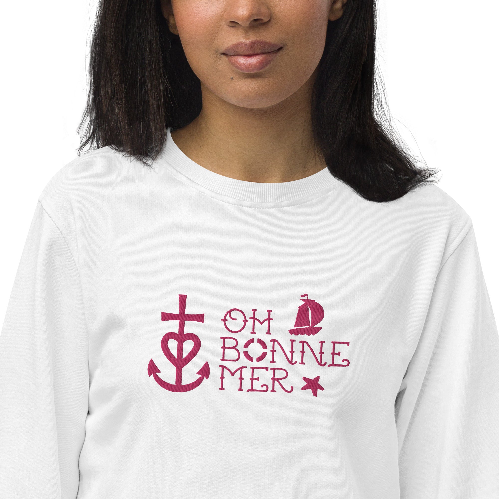 Sweat écologique unisexe Oh Bonne Mer 2 flamingo brodé