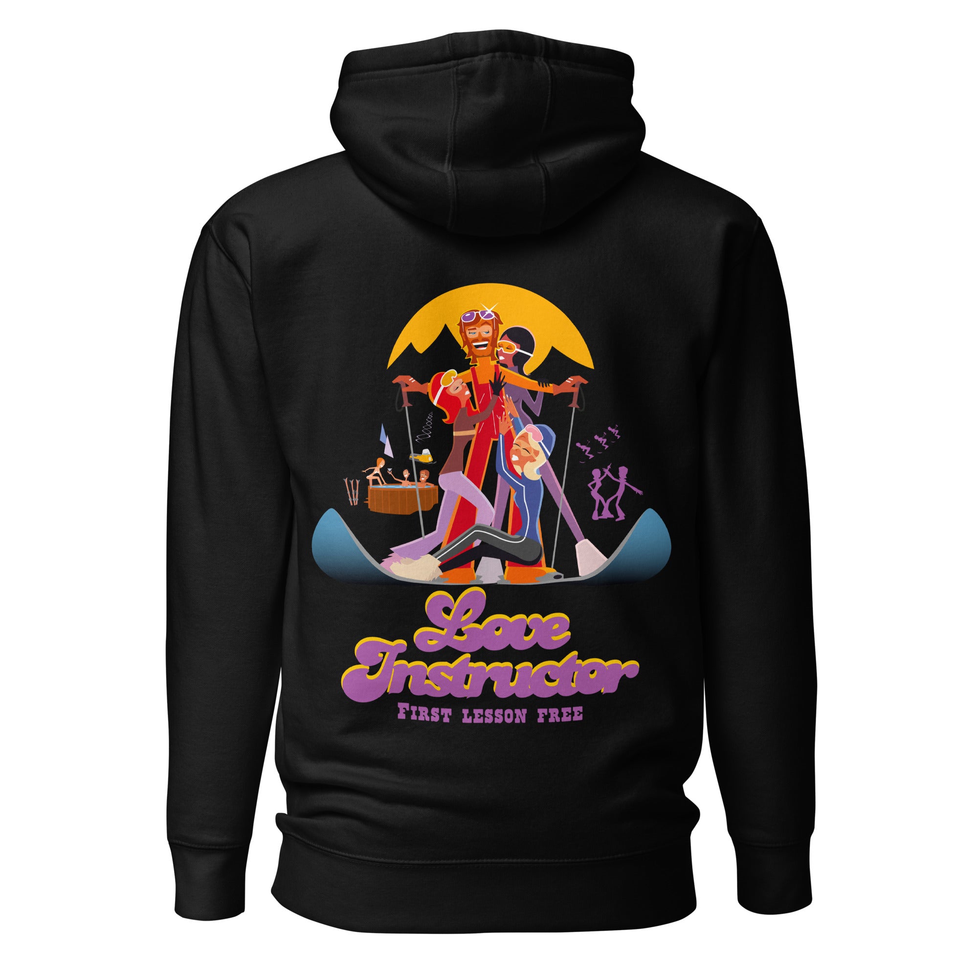 Sweat à capuche unisexe en coton Love Instructor First Lesson free grand motif dans le dos