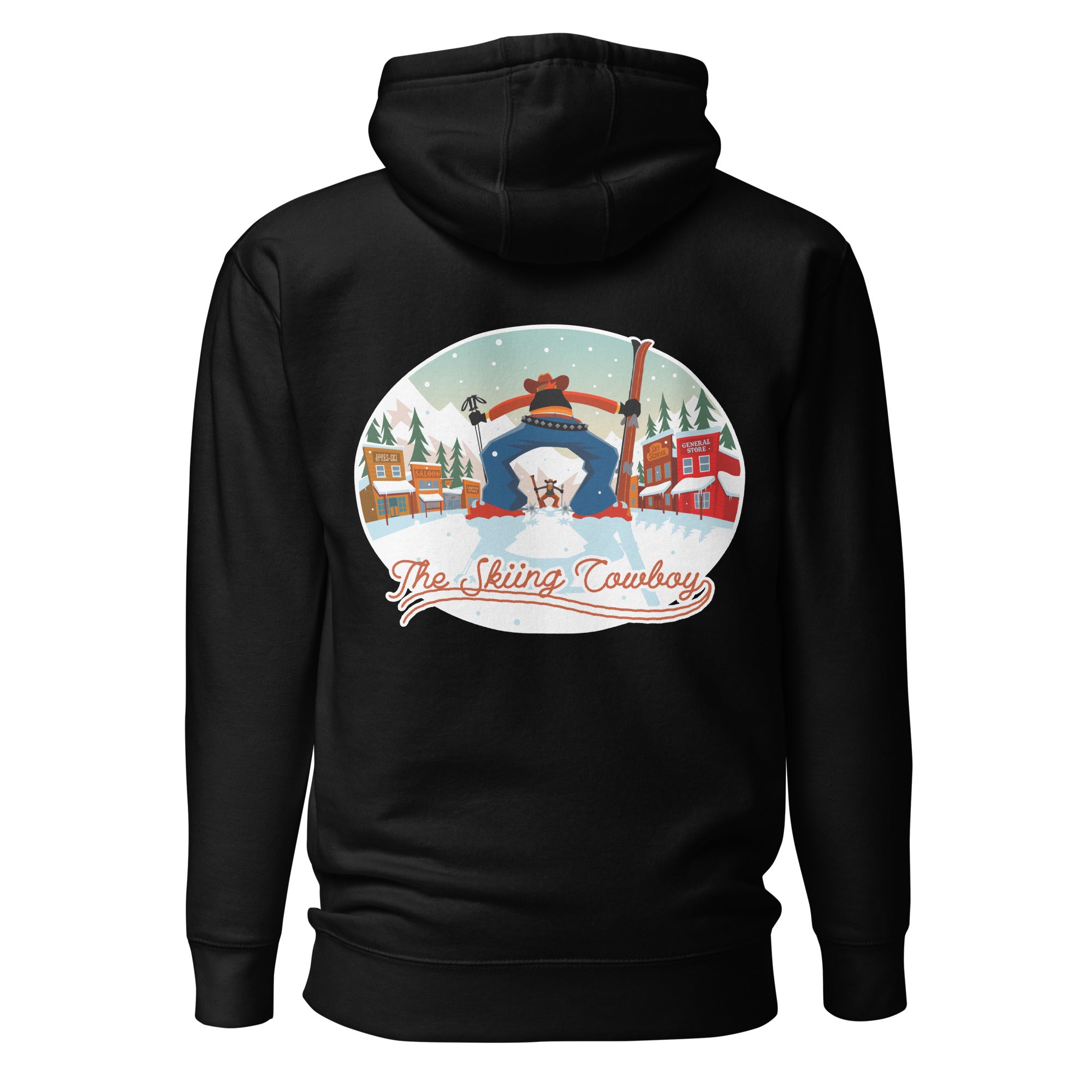 Sweat à capuche unisexe en coton Ski Fight at OK Corral (face & dos)