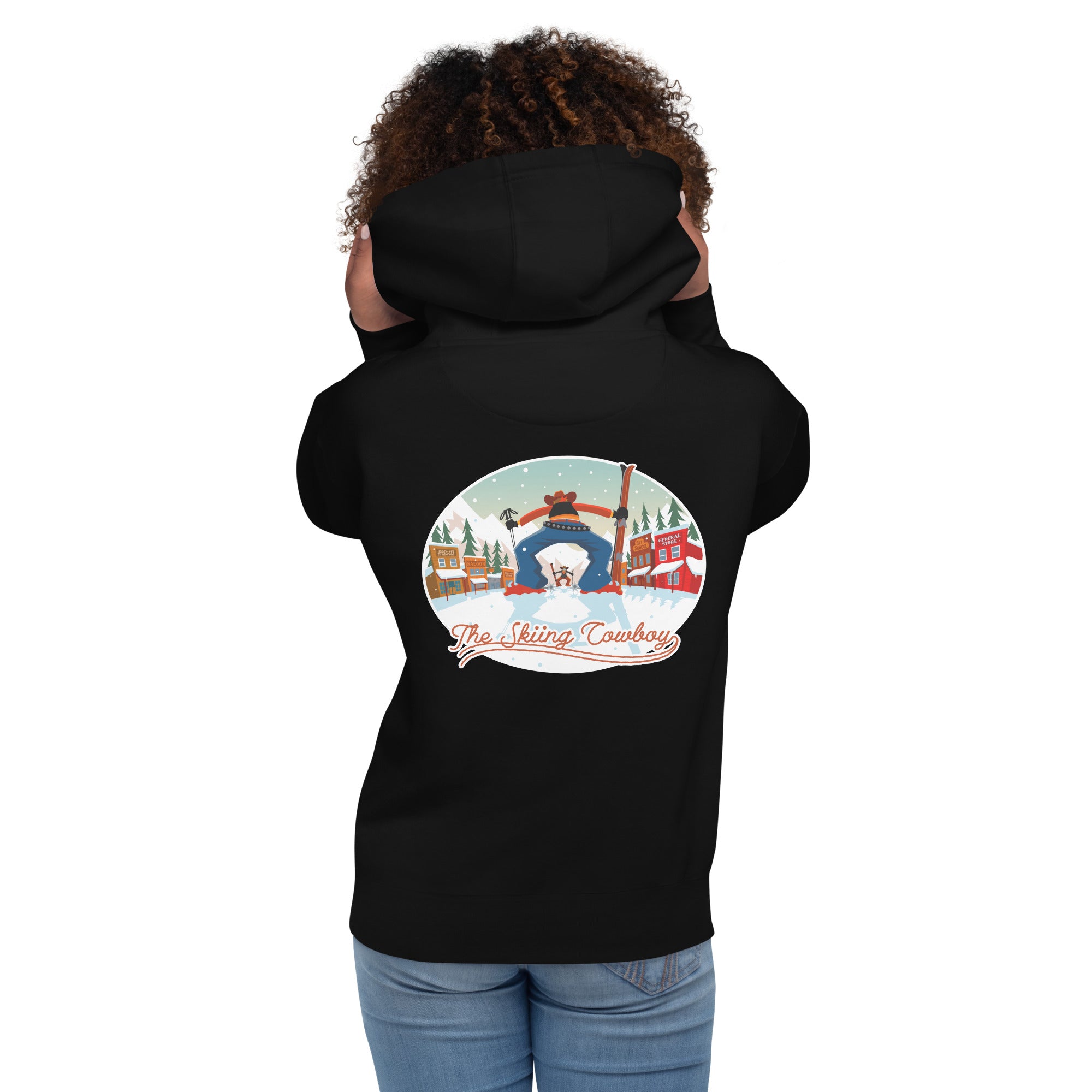 Sweat à capuche unisexe en coton Ski Fight at OK Corral (face & dos)