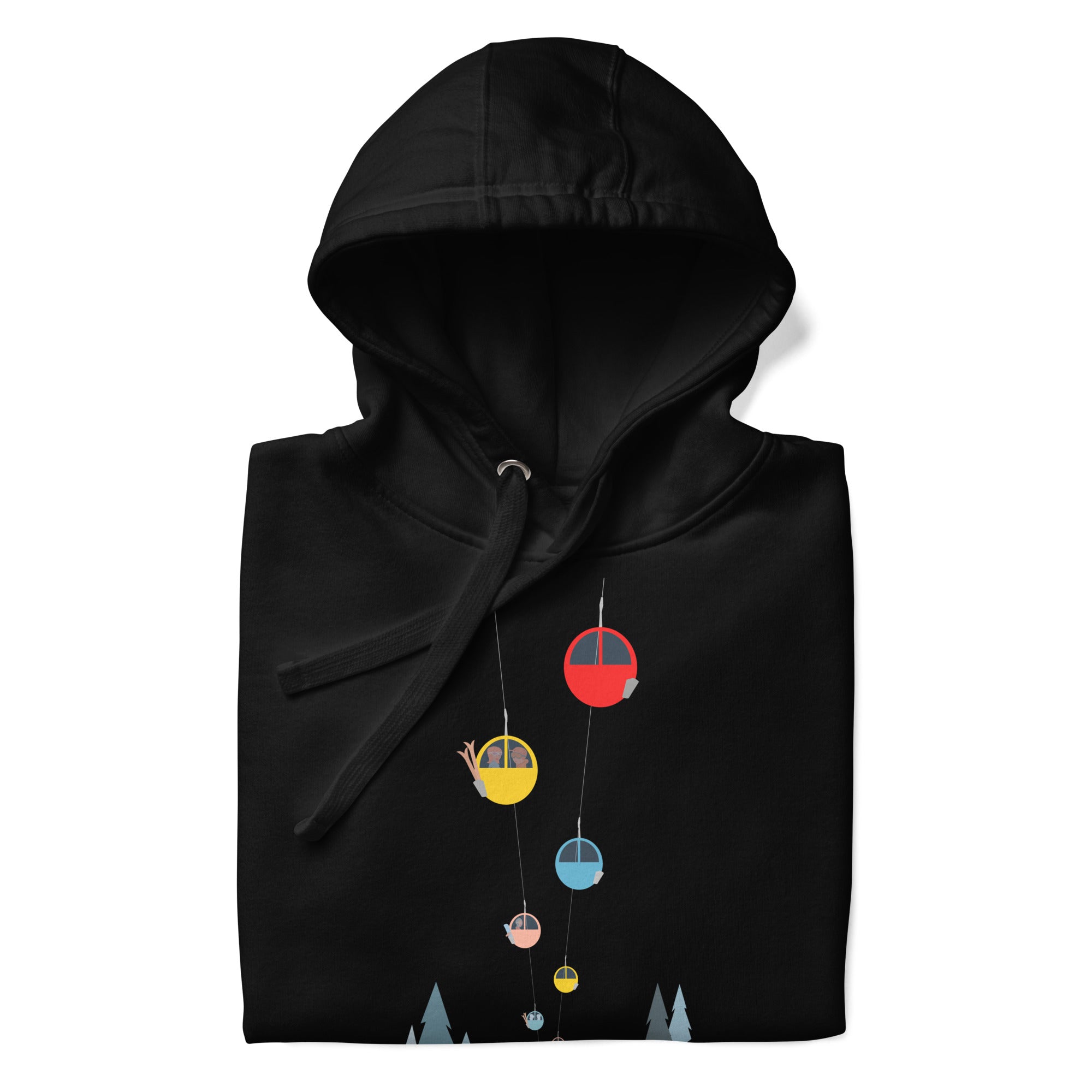 Sweat à capuche unisexe en coton Gondolas in the mist (face & dos)