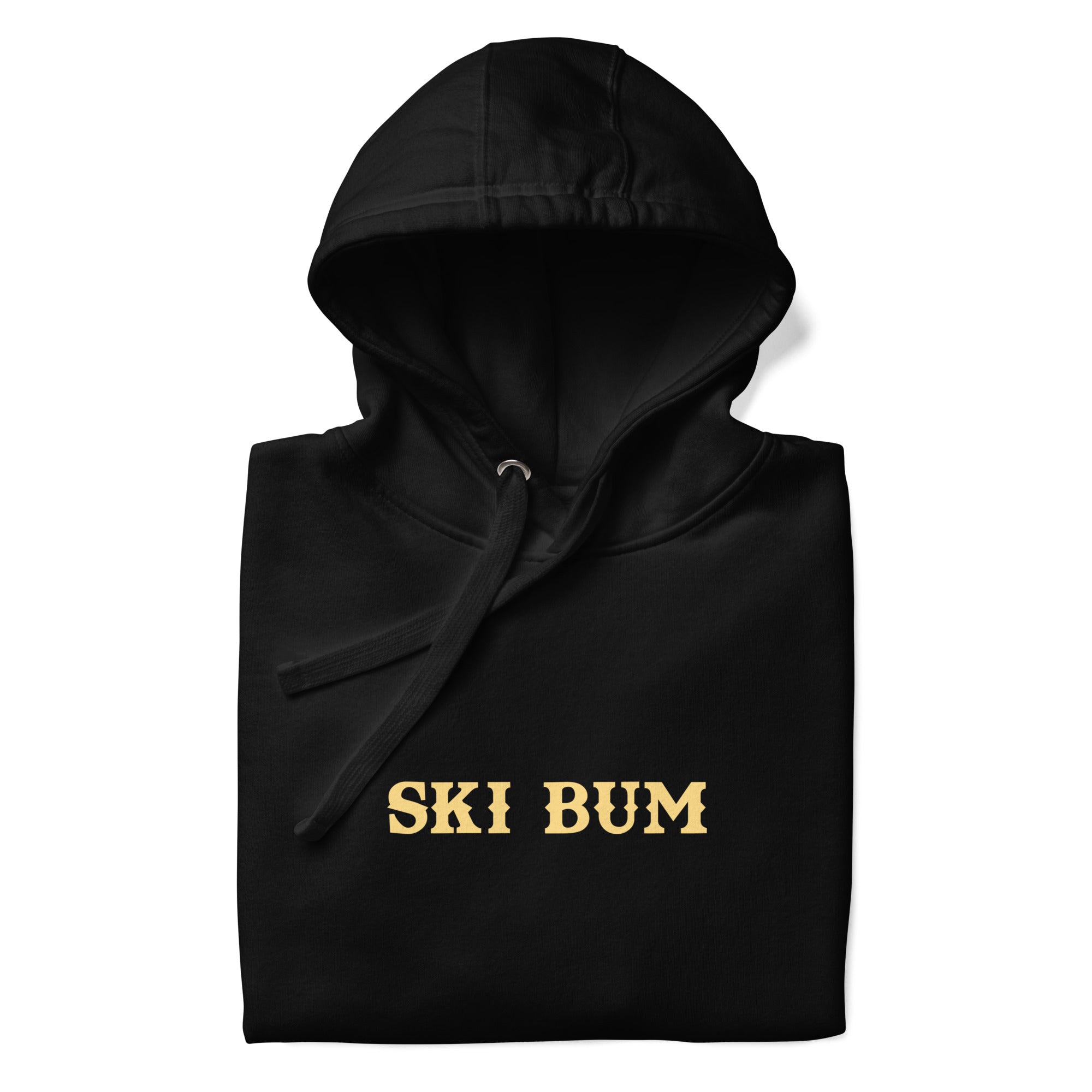 Sweat à capuche unisexe en coton Ski Bum texte clair (face & dos)