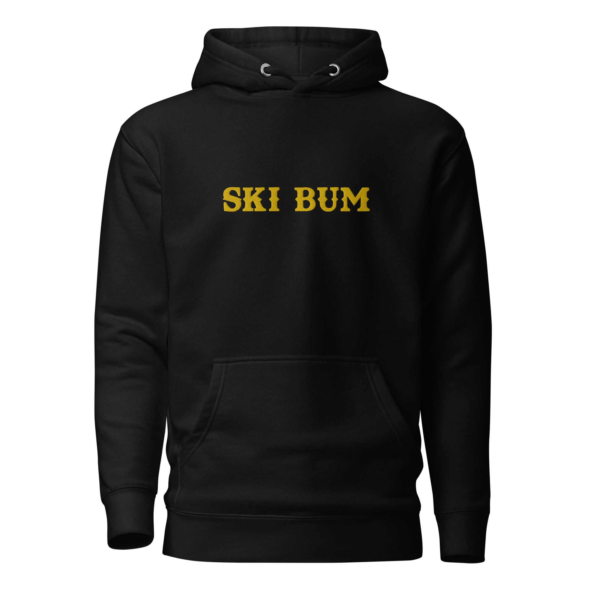 Sweat à capuche unisexe en coton Ski Bum Gold brodé