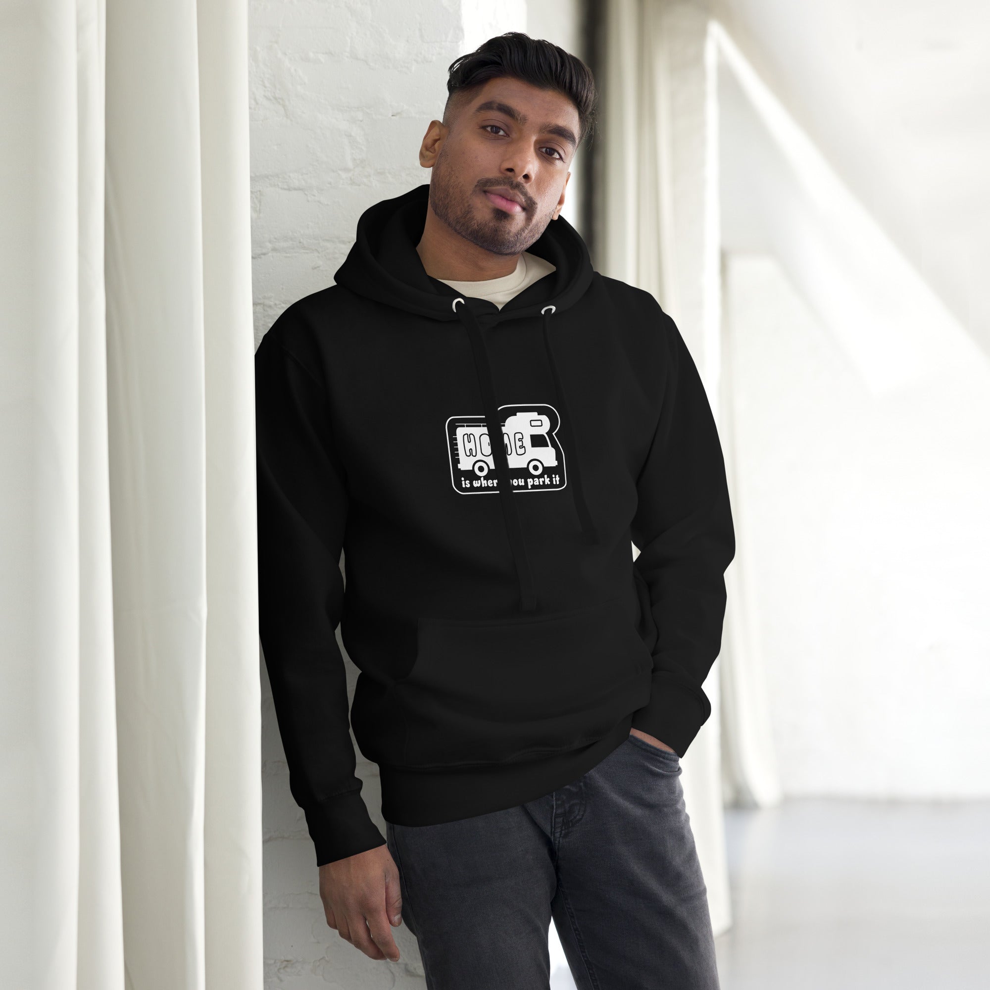 Unisex Cotton Hoodie White Camper Van Home is where you park it