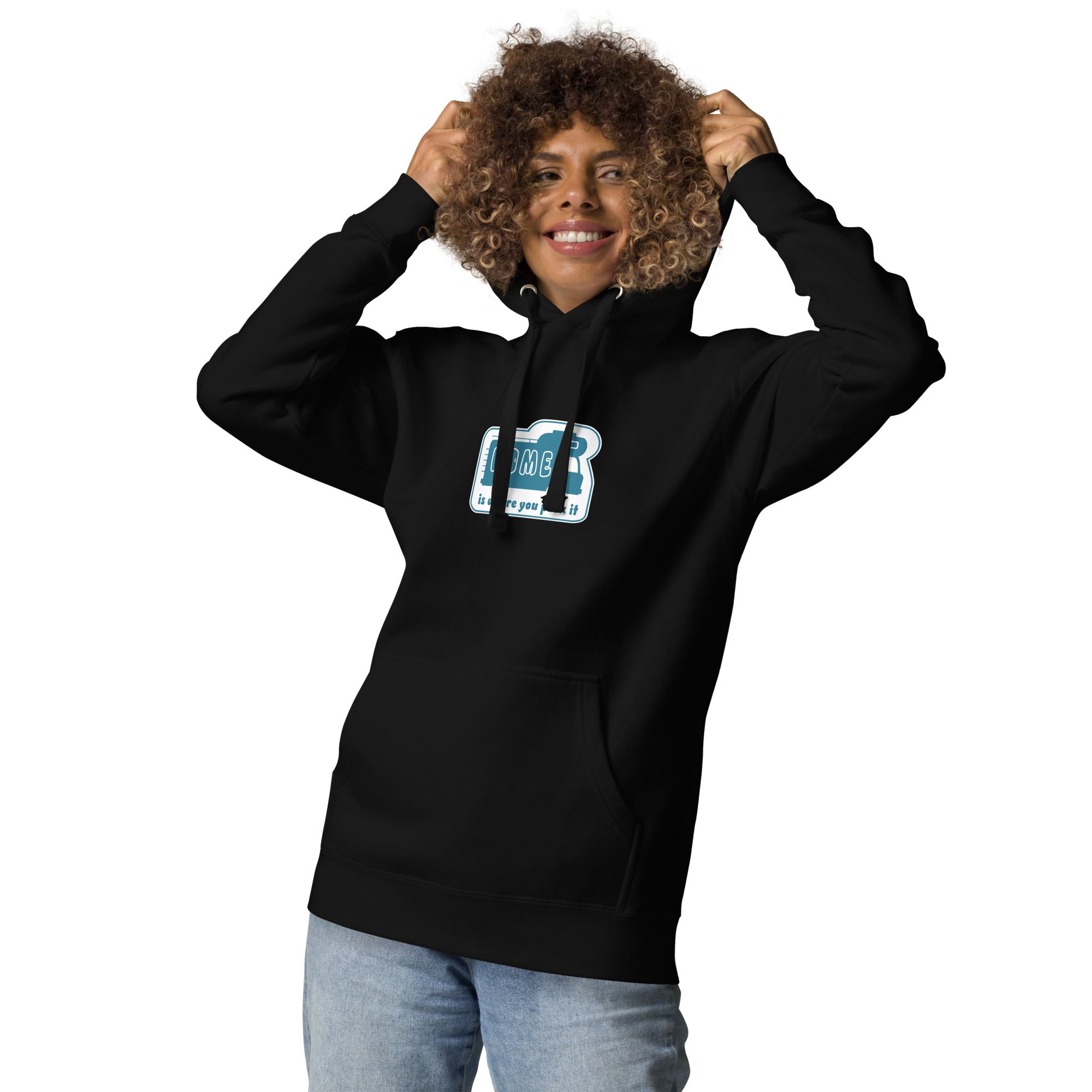 Unisex Cotton Hoodie Blue Camper Van Home is where you park it